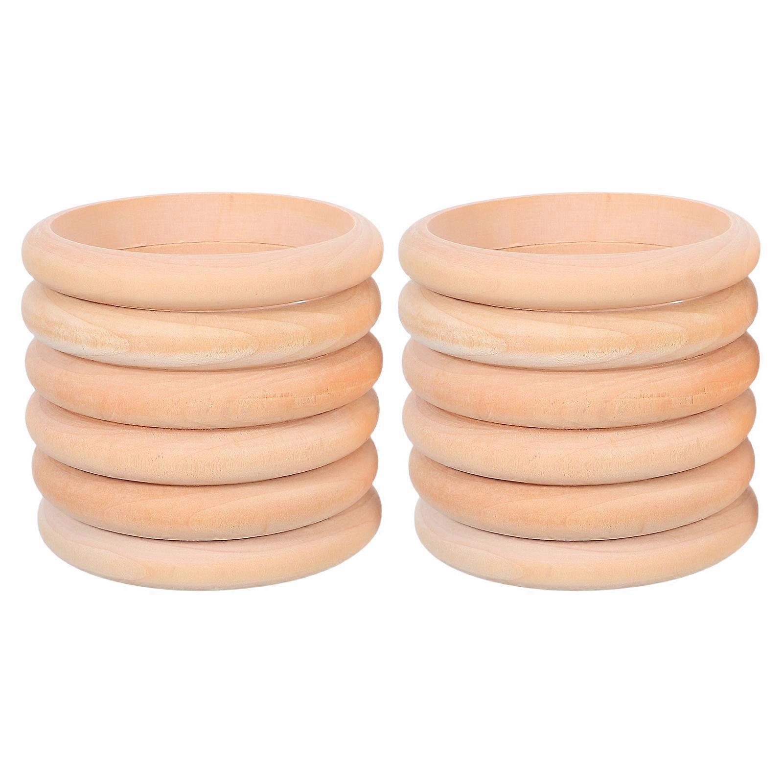 DIY Wooden Bracelets for Craft Projects 60Pcs Unpainted Wood Bangle Rings