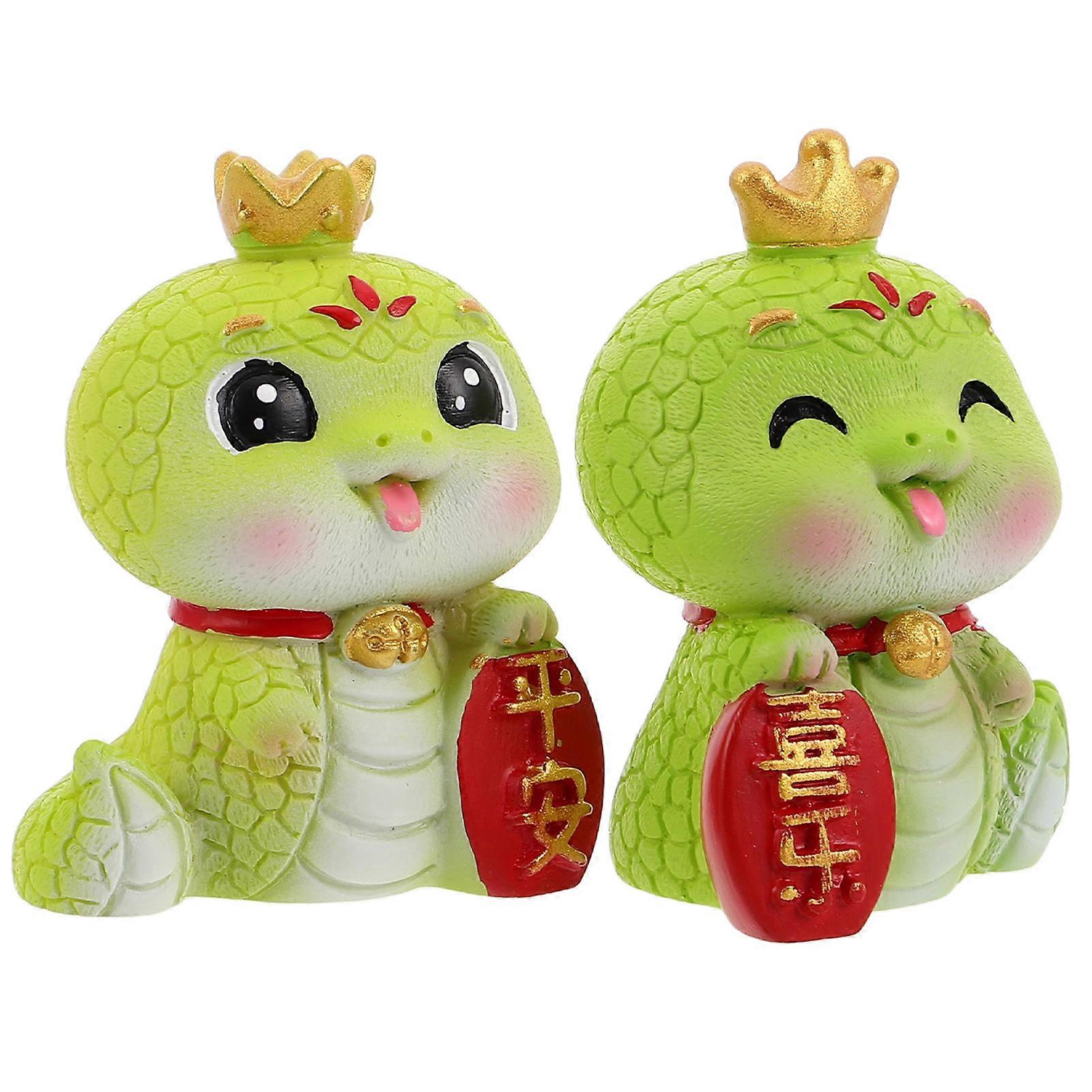 Miniature Snake Ornaments for New Year Decoration 10Pcs Resin Figurines