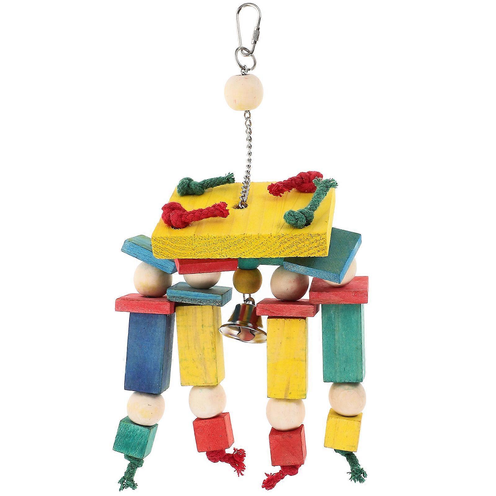 Bird Chew Toy Wooden Parrot Hanging Chewing Toy 3Pcs Set