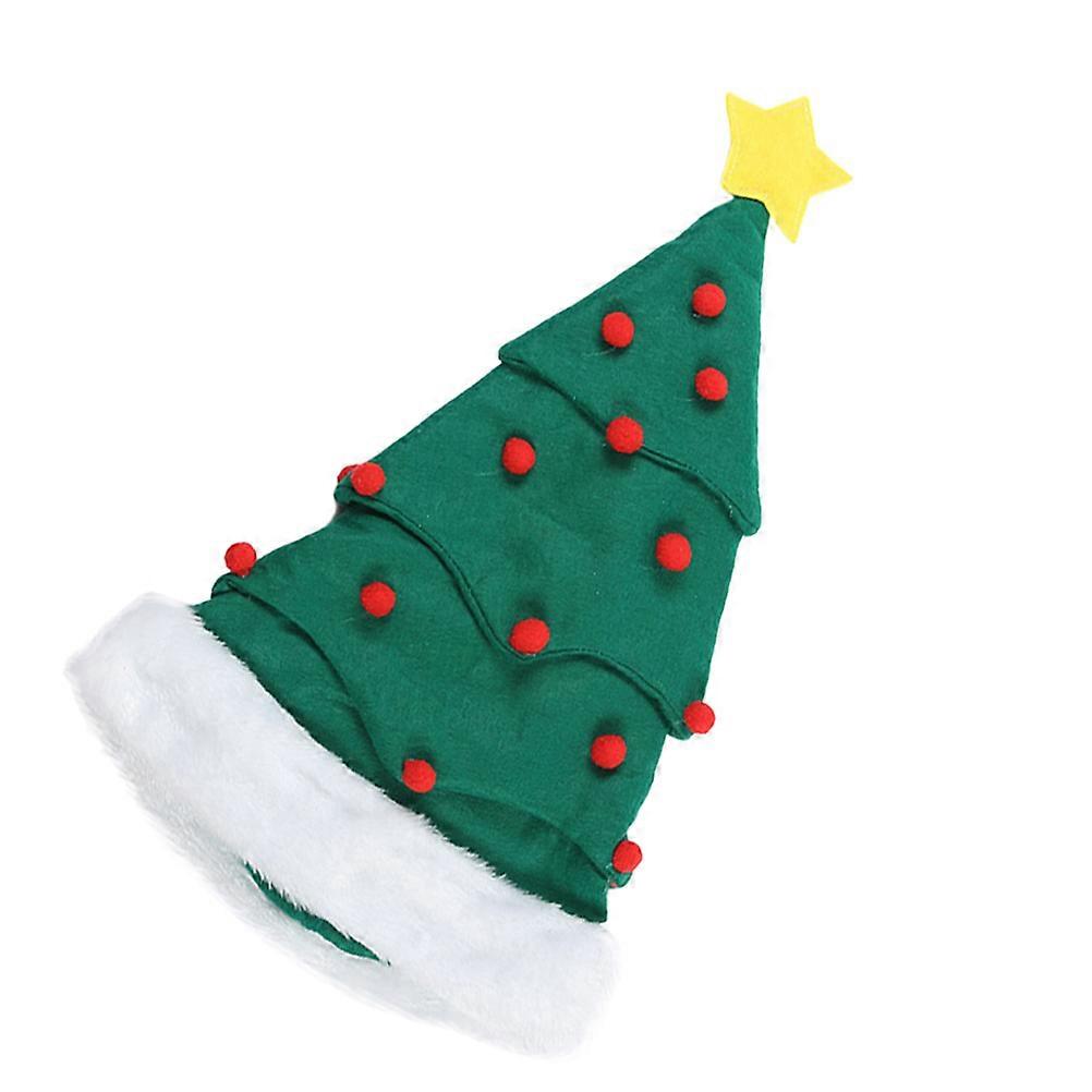 Funny Christmas Tree Shape Hat For Christmas Party For Friends And Families In Comfortable Plush Material 2Pcs