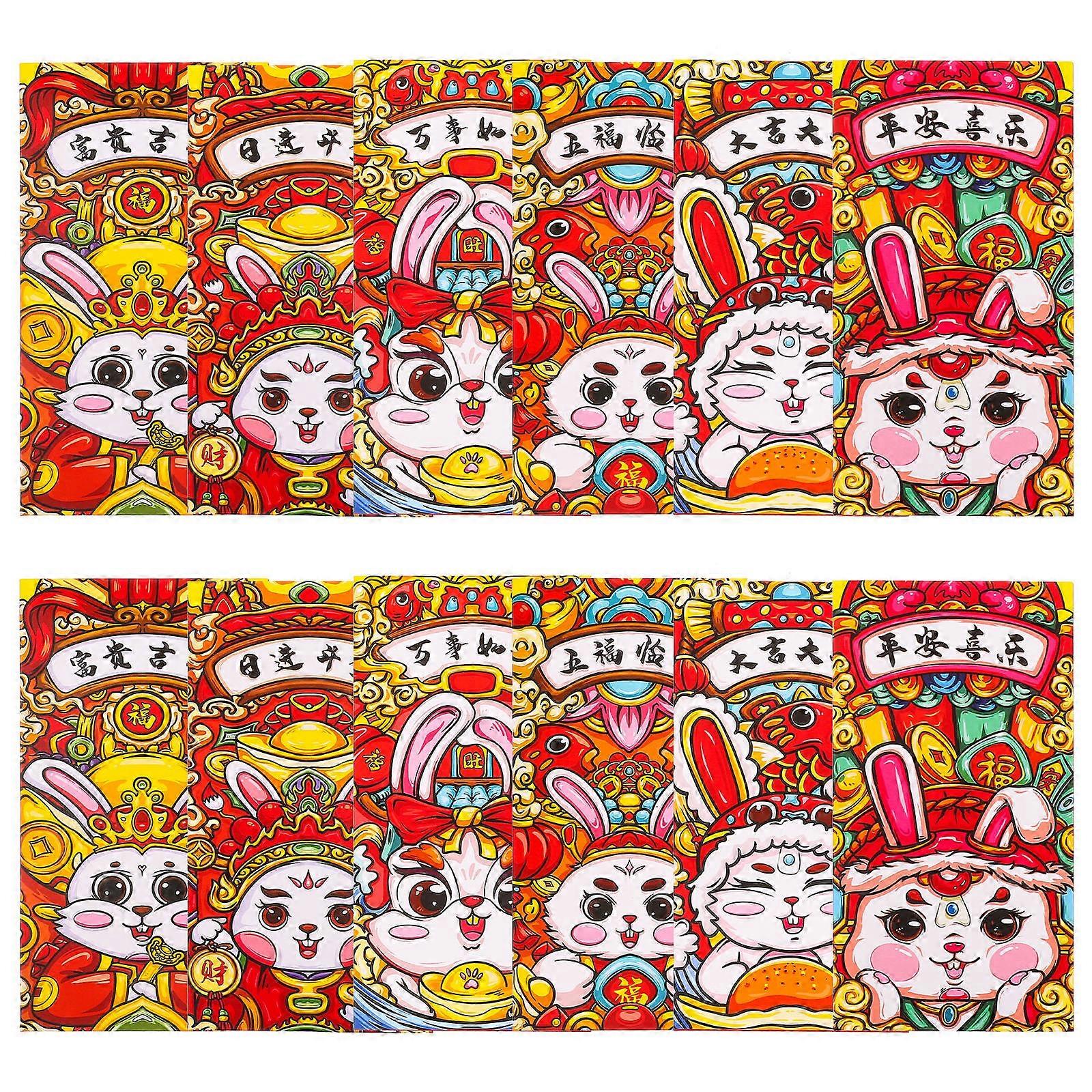 Rabbit Year Red Envelope for New Year with 180Pcs Foldable Packets