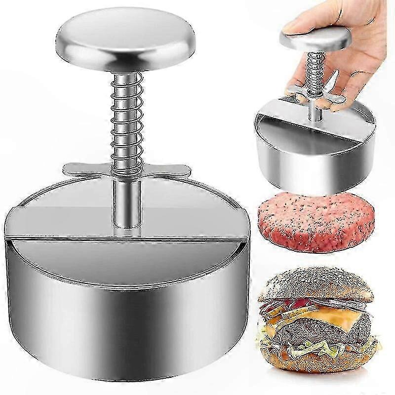 Stainless Steel Burger Press for Making Patties with Manual Mold Tool for Grill or Griddle Meat Preparation