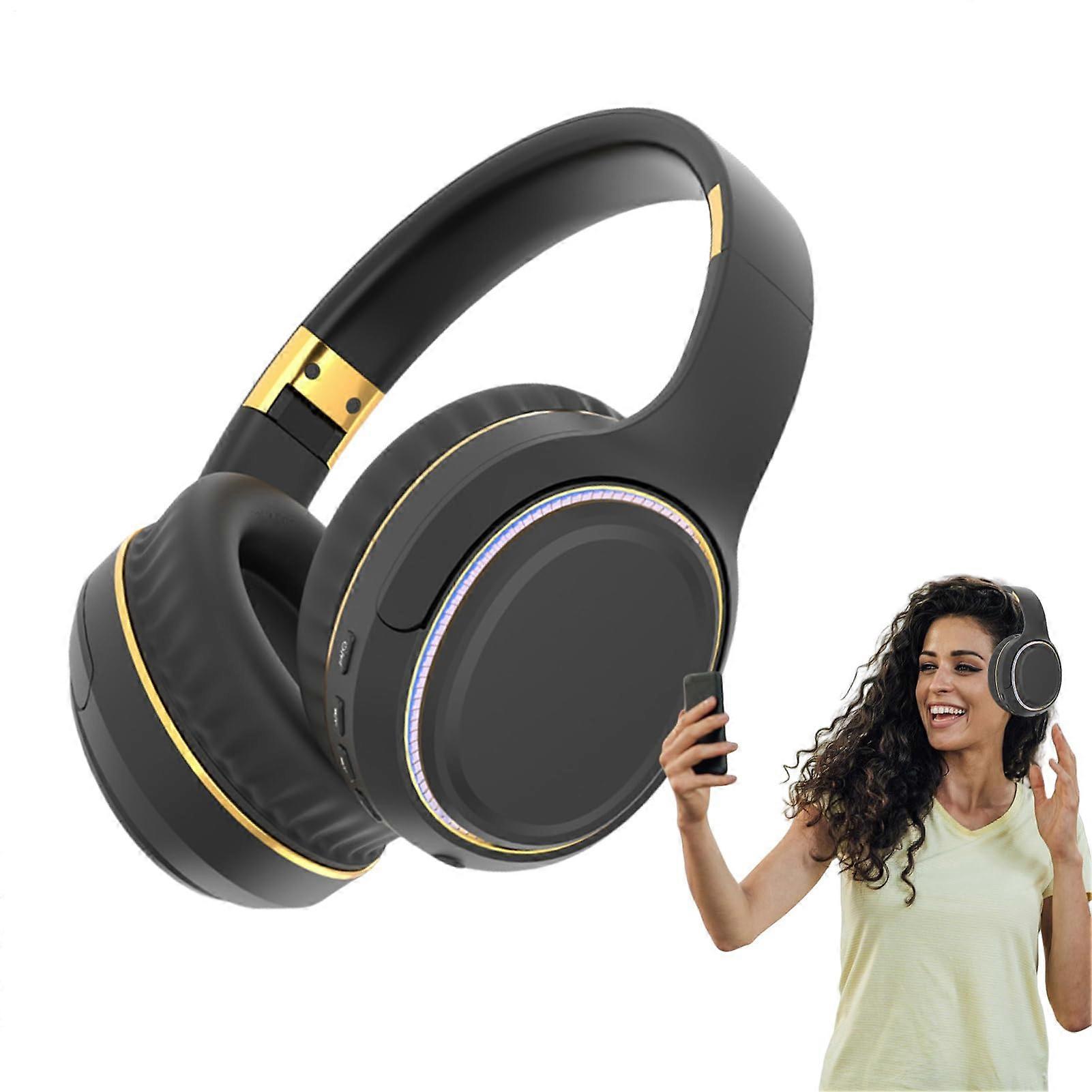 Over Ear Headphones Wireless Gaming Headset Foldable Bass Stereo Mood Light Travel Commuting Workout