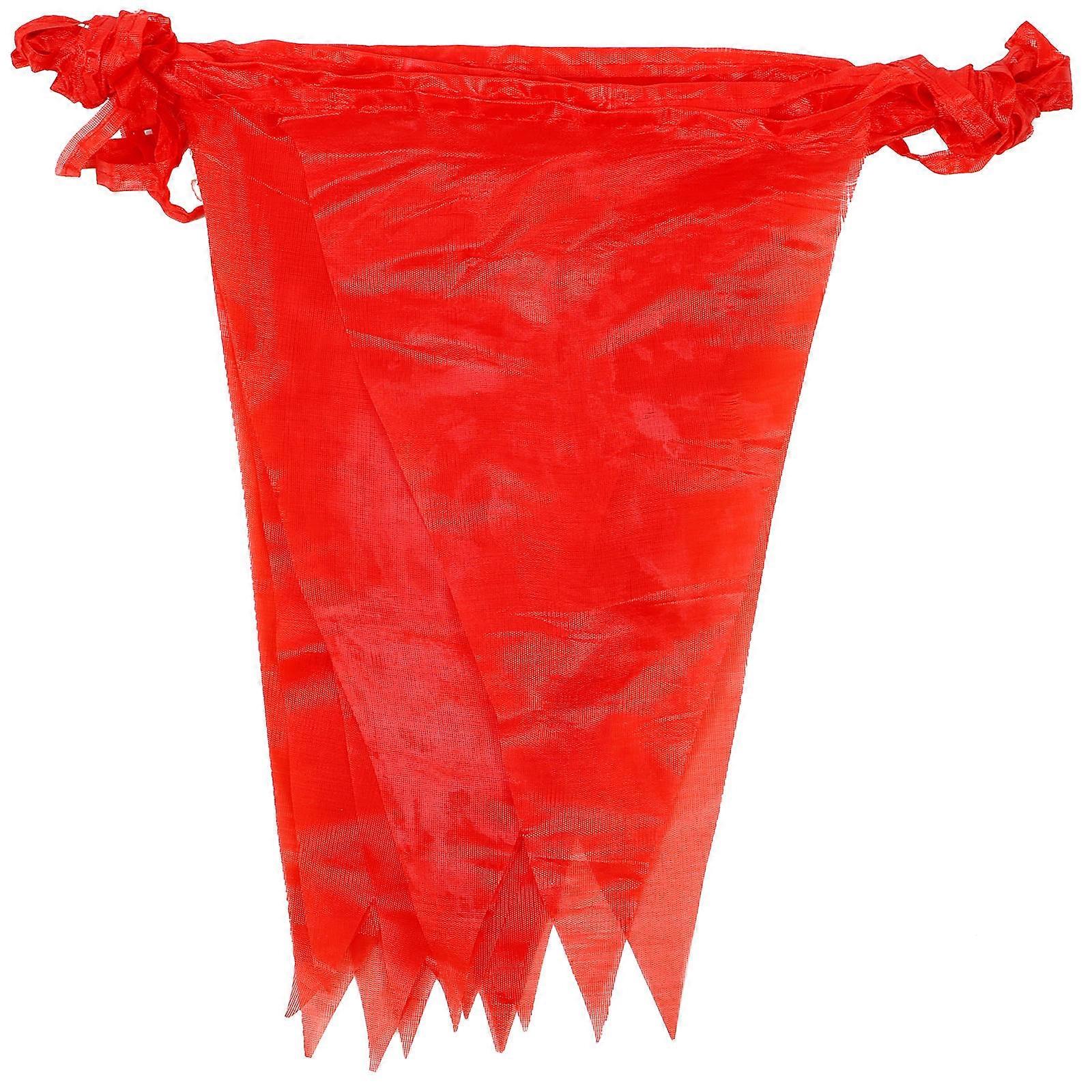 Hanging Banner Pennant Party Decoration 3 Sets Triangular Red Bunting Banner for Birthday Graduation Wedding Indoor Outdoor Events