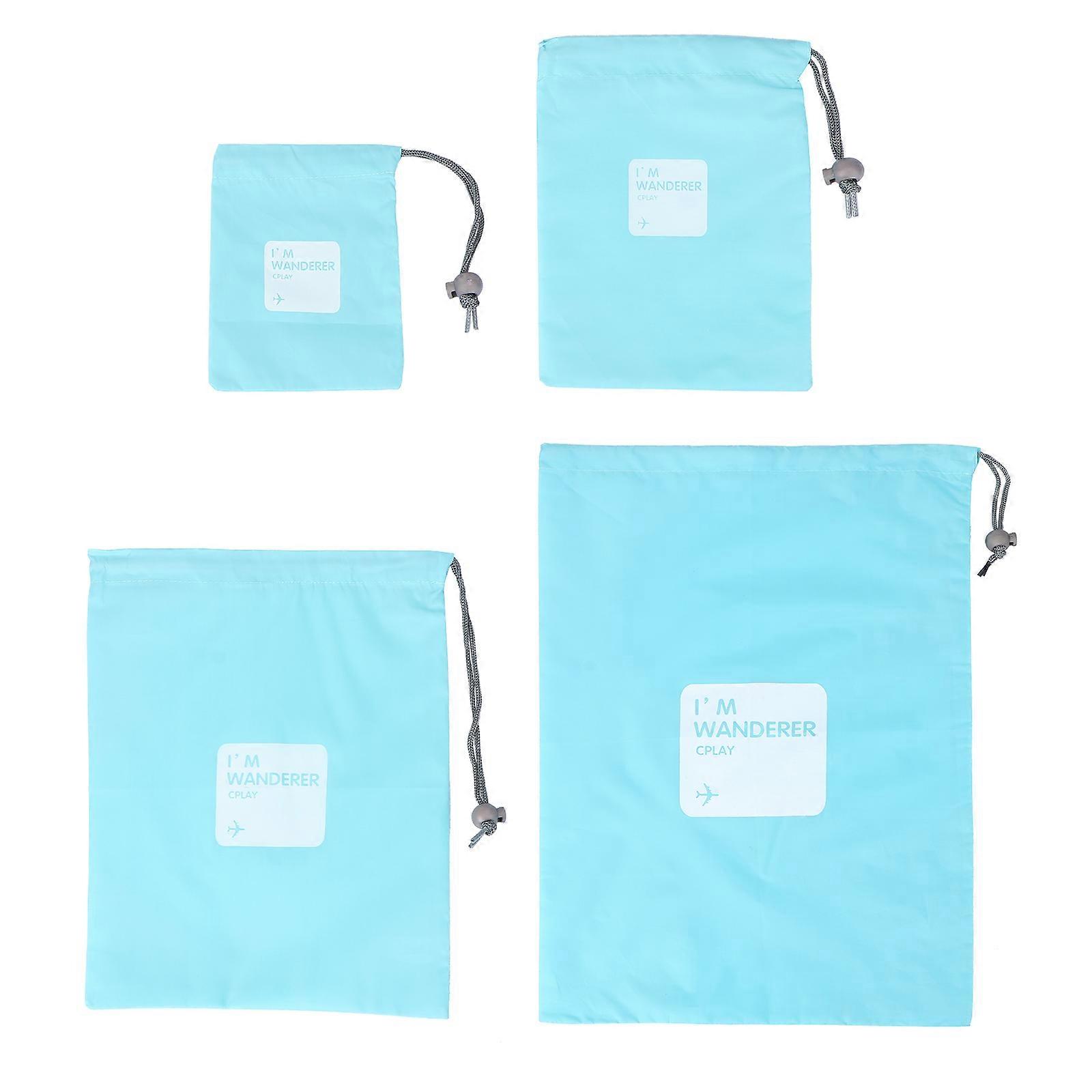 Sky-Blue Drawstring Bag Portable Travel Storage Bag for Storage Use 3Sets