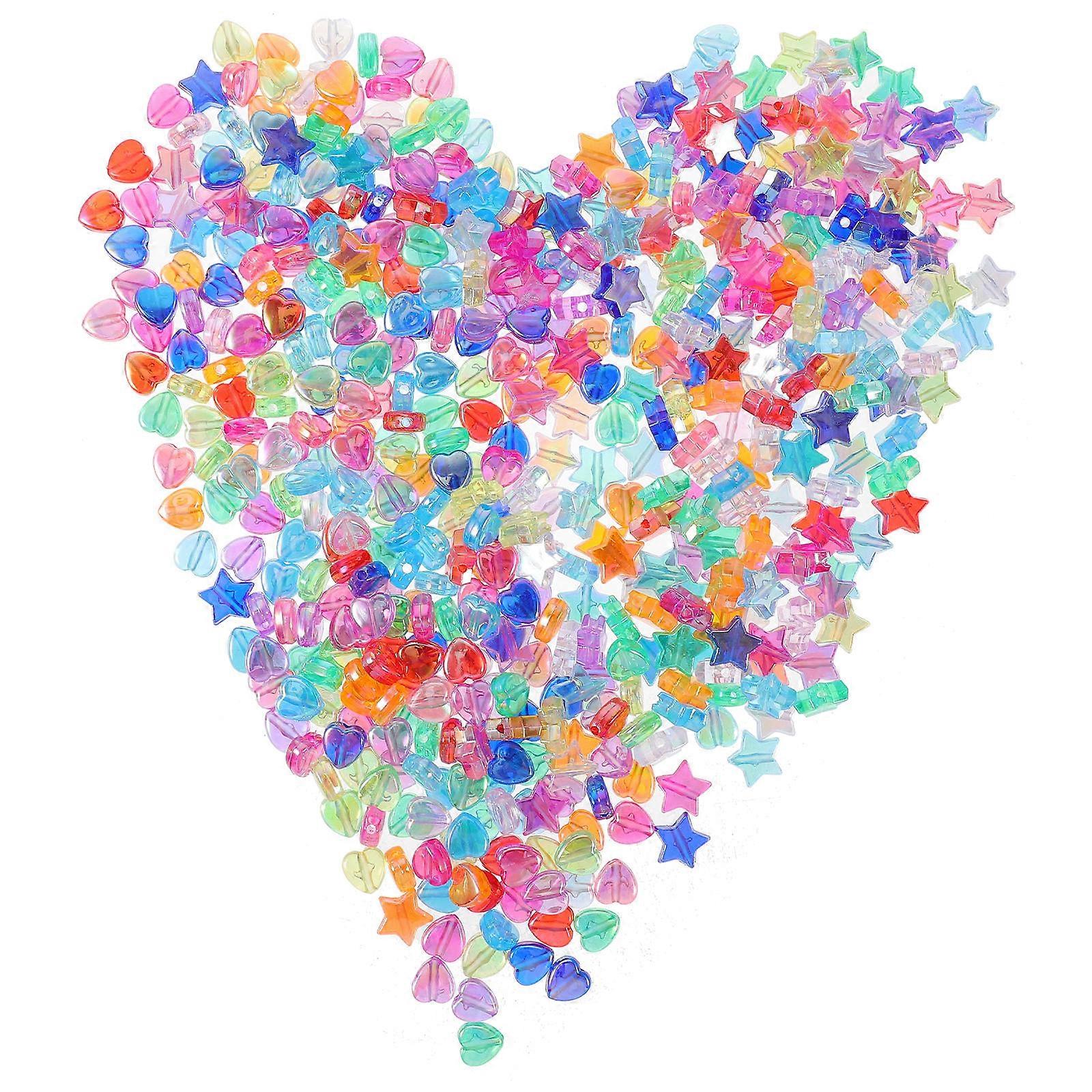 3000Pcs Acrylic Beads for DIY Bracelets Spacer Beads Assorted Color Bulk