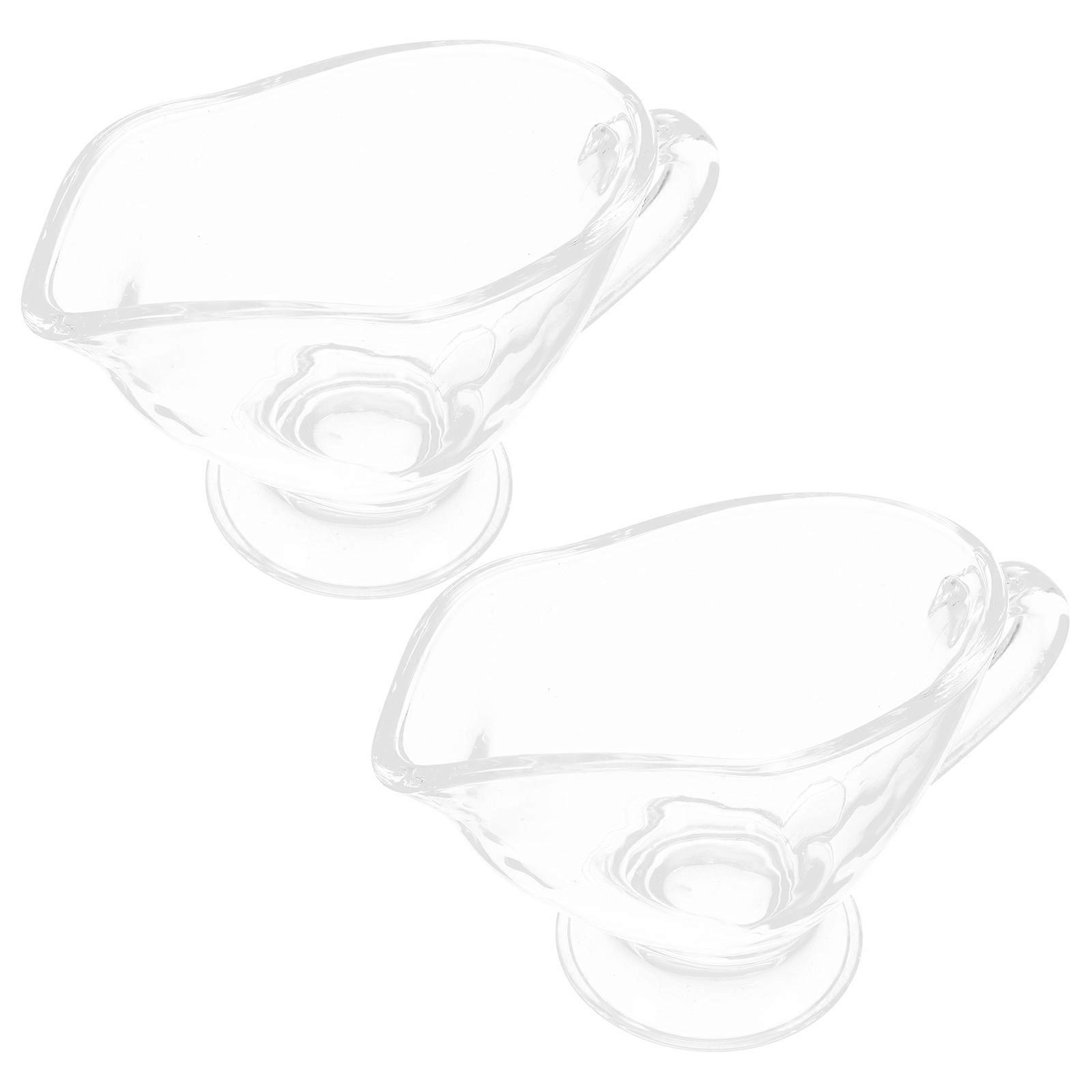 Mini Sauce Jug 2Pcs Transparent Gravy Server Designed For Outdoor Camping Dining Tableware With Comfortable Handle And Versatile Look