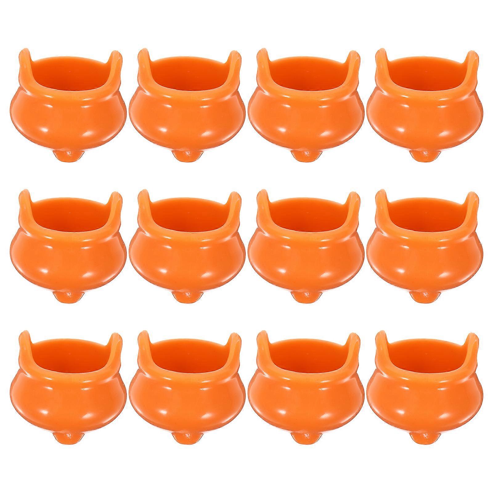 Halloween Candy Kettle Mini Plastic Cauldron for Storage 24Pcs
