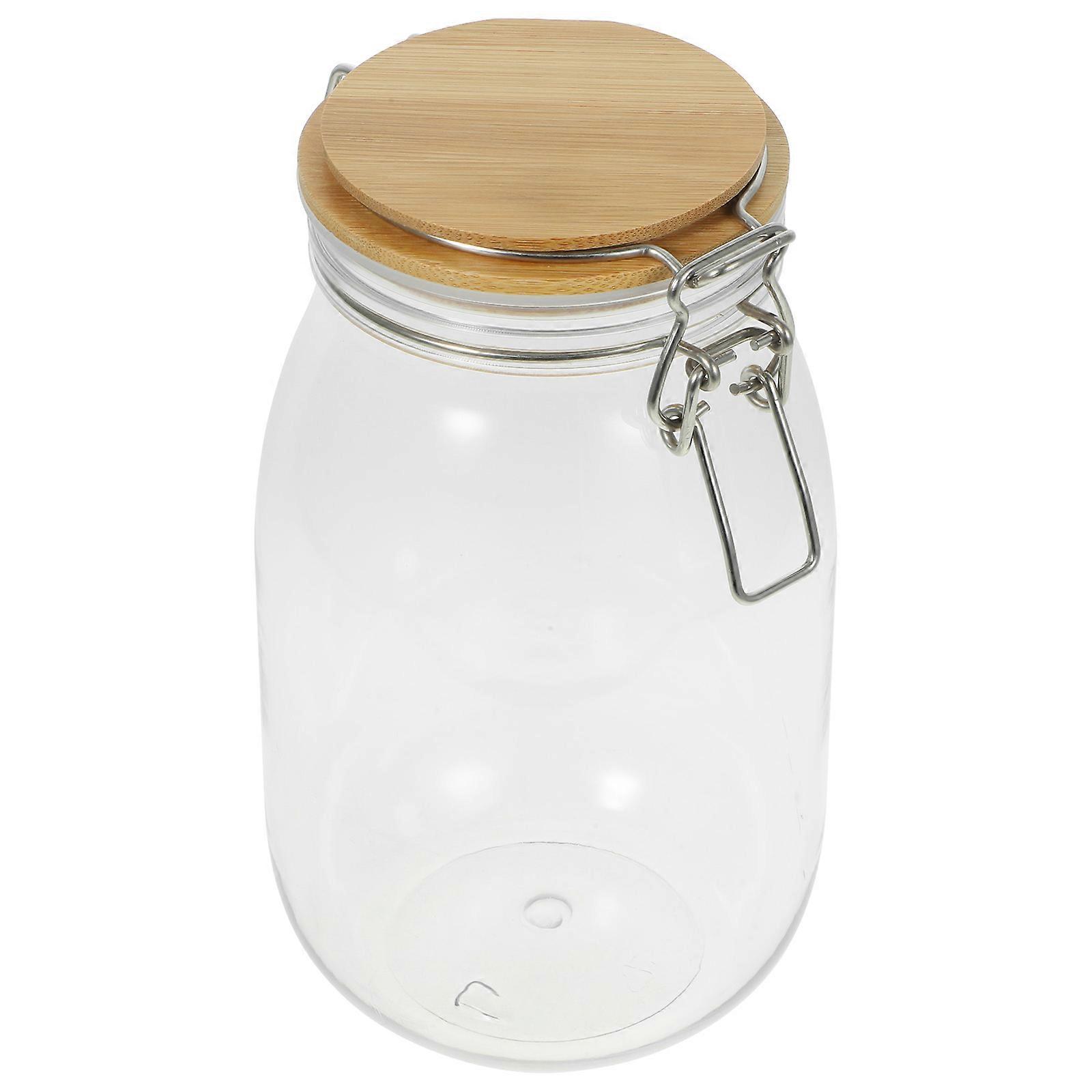 Canister With Lid Airtight Food Storage Container Ingredient Storage Transparent Square Shape 1650ml