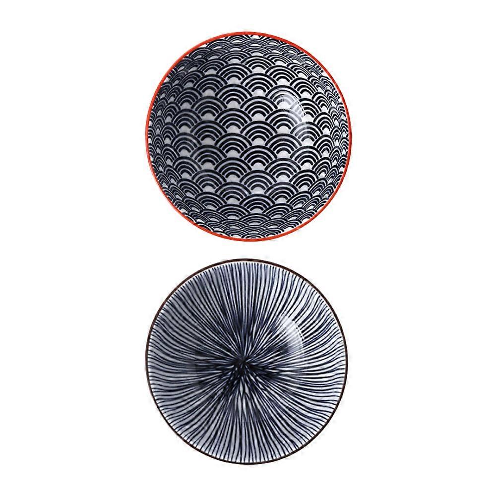 Creative Ceramic Bowl for Salad Food Serving 2Pcs in Assorted Colors