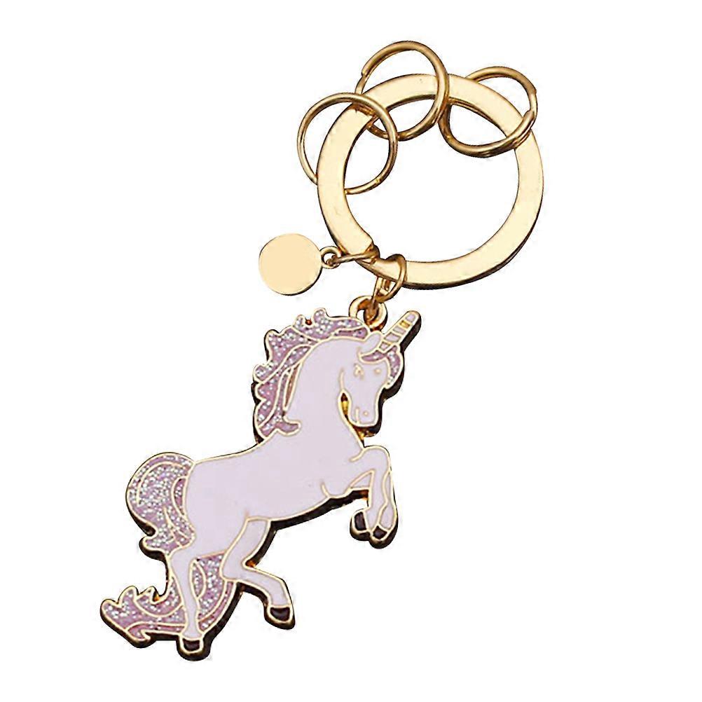 Hanging Keychains Unicorn Shape for Fashionable 2Pcs Metal Alloy Key Rings
