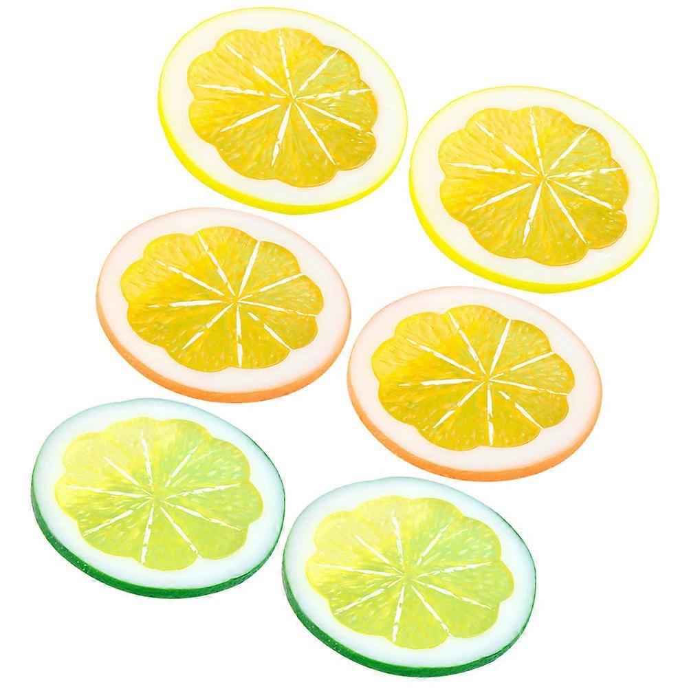PVC Lemon Slices Artificial for Decoration 30 Pieces Assorted Colors