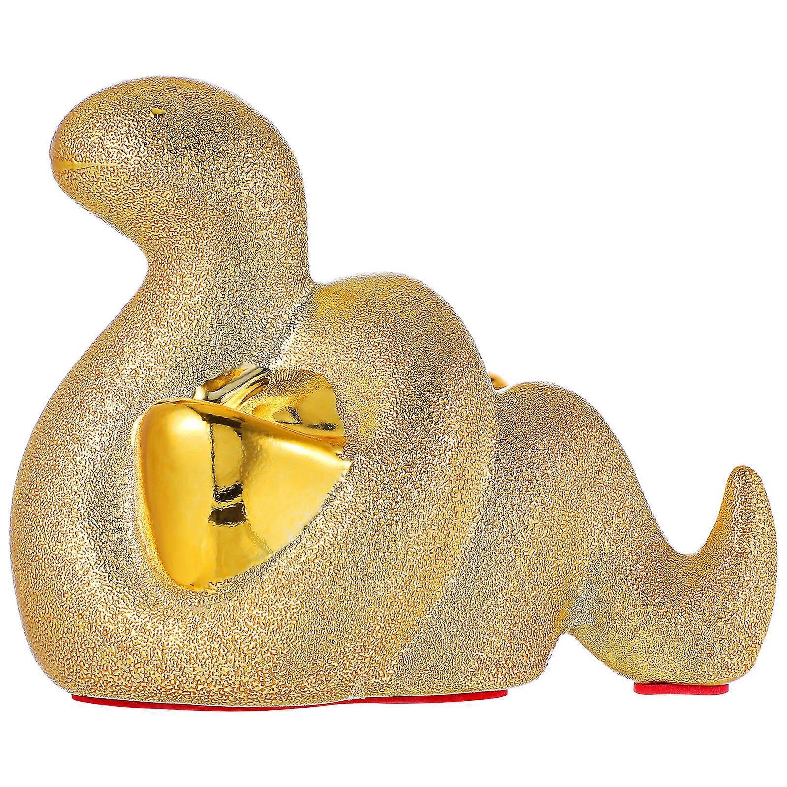 Snake Shape Money Saving Box 2Pcs Ceramic Piggy Bank Golden Color Adorable Storage Solution For Holidays