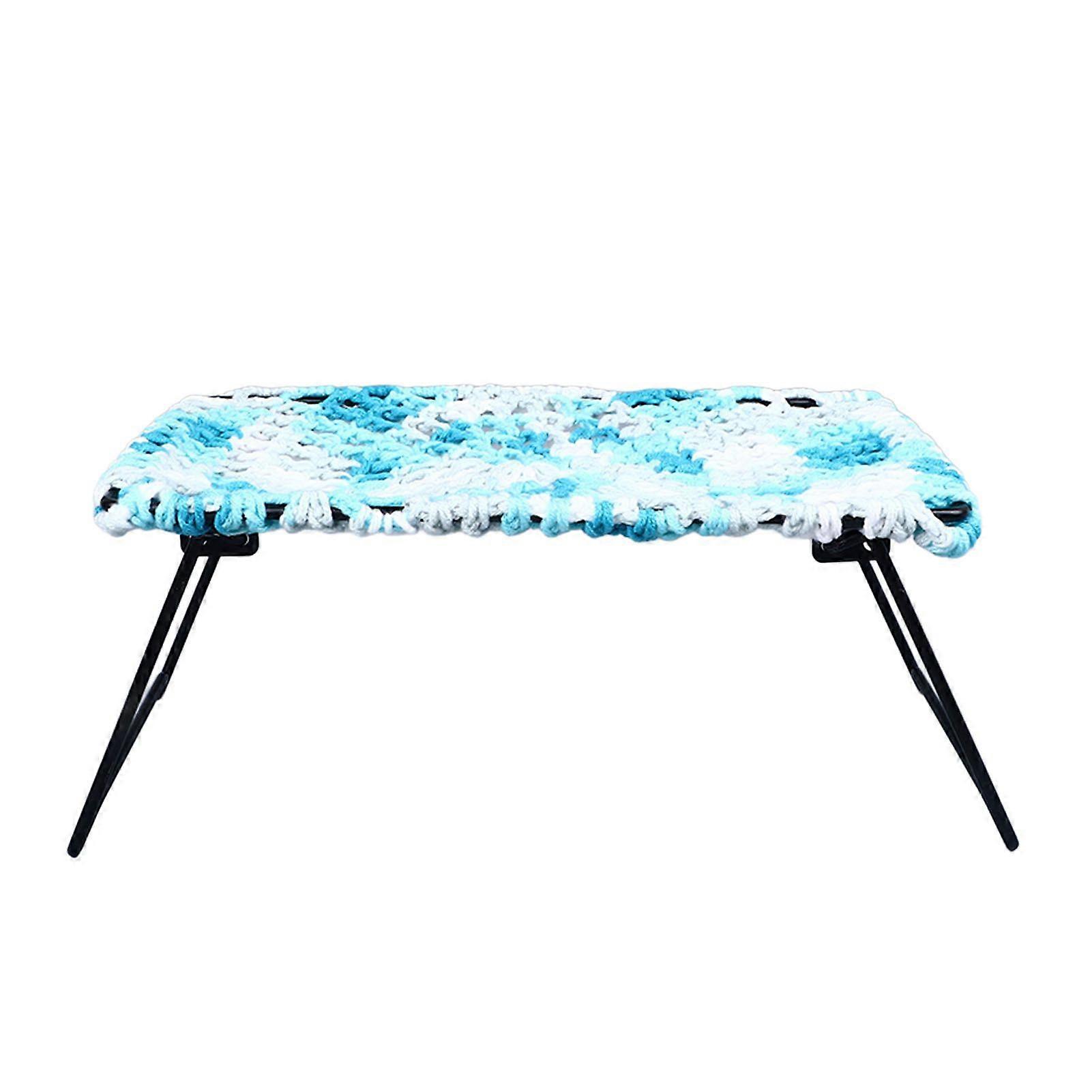 Reptile Lounger Bed Foldable Soft Portable Elevated Small Animal Bed for Lizard Cat Puppy Blue