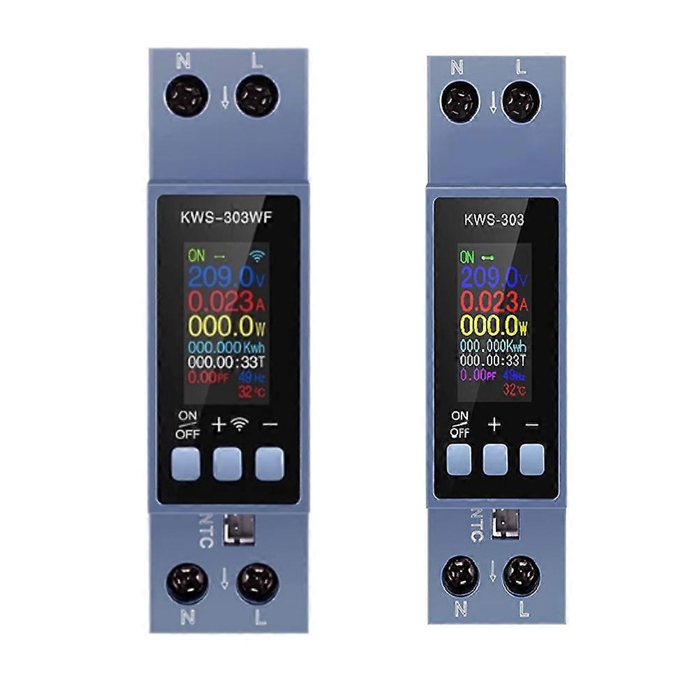 KWS-303 Tuya WiFi Power Meter 0.96-Inch TFT Two-Phase AC Voltage Current Power Remote Control Smart Life APP