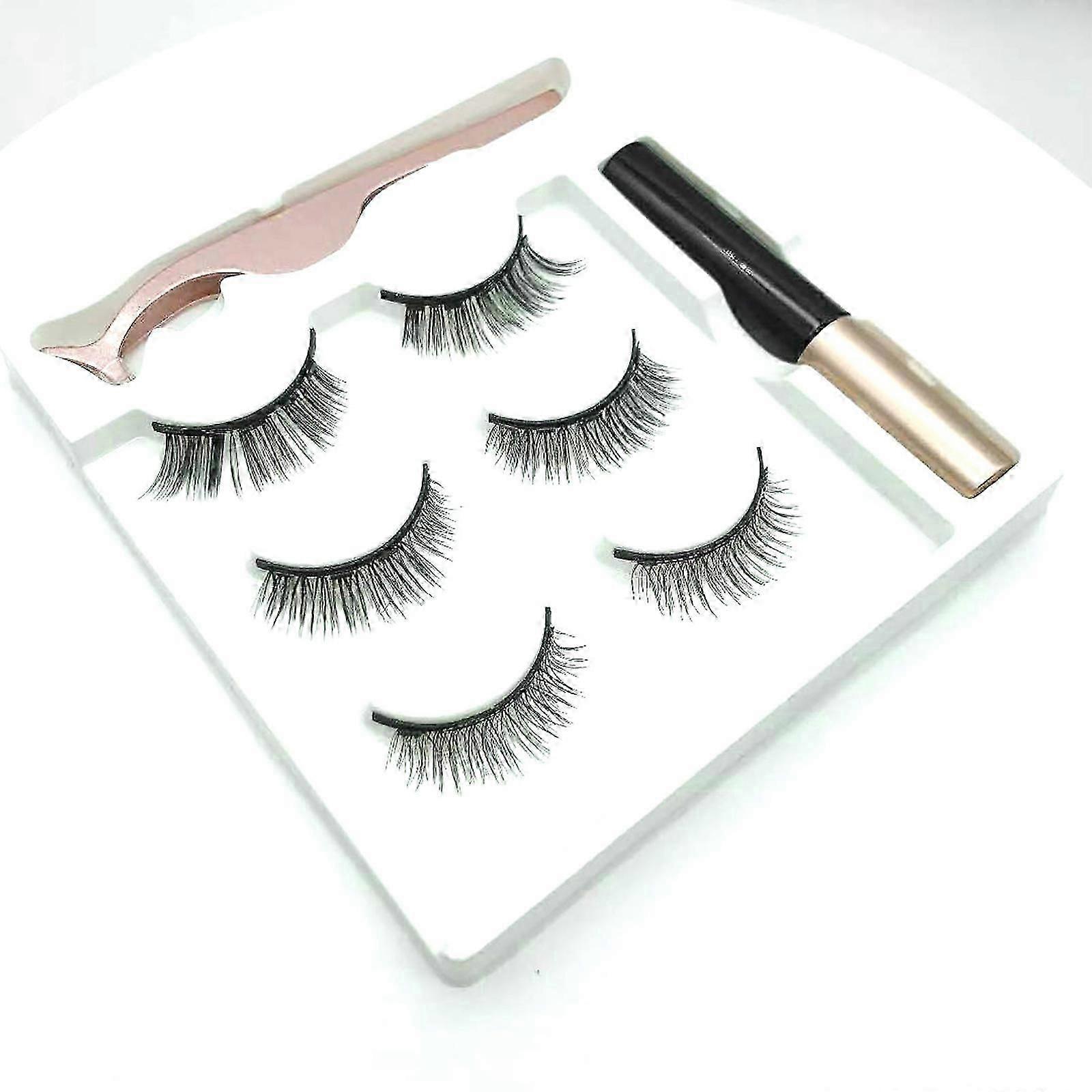 Magnetic Liquid Eyeliner Set Three Pairs Of Five Magnetic False Eyelashes 5ML Eye Glue