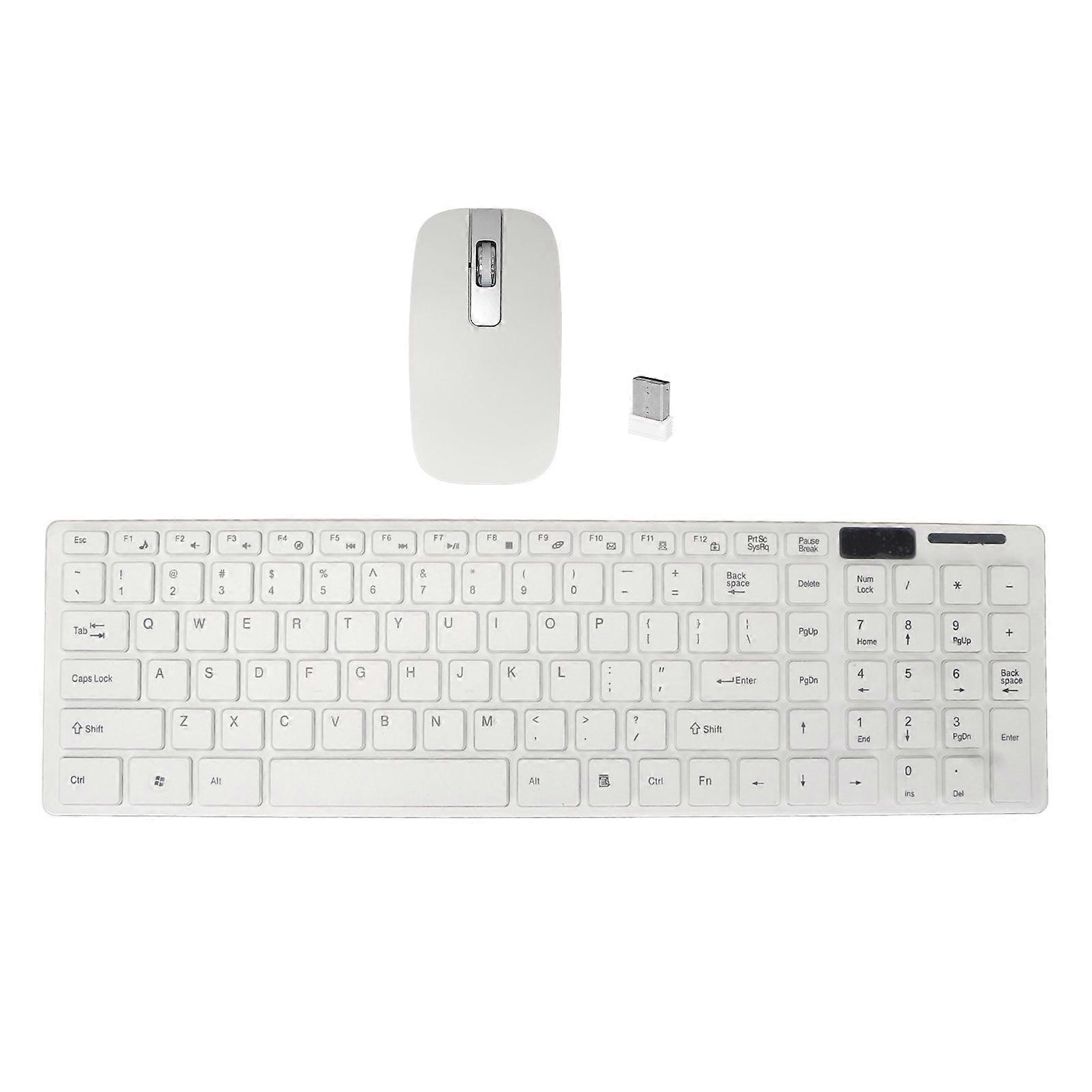 Wireless Keyboard Mouse Combo 2.4G Ultra Thin 1600dpi 78 Keys for Home Office Gaming