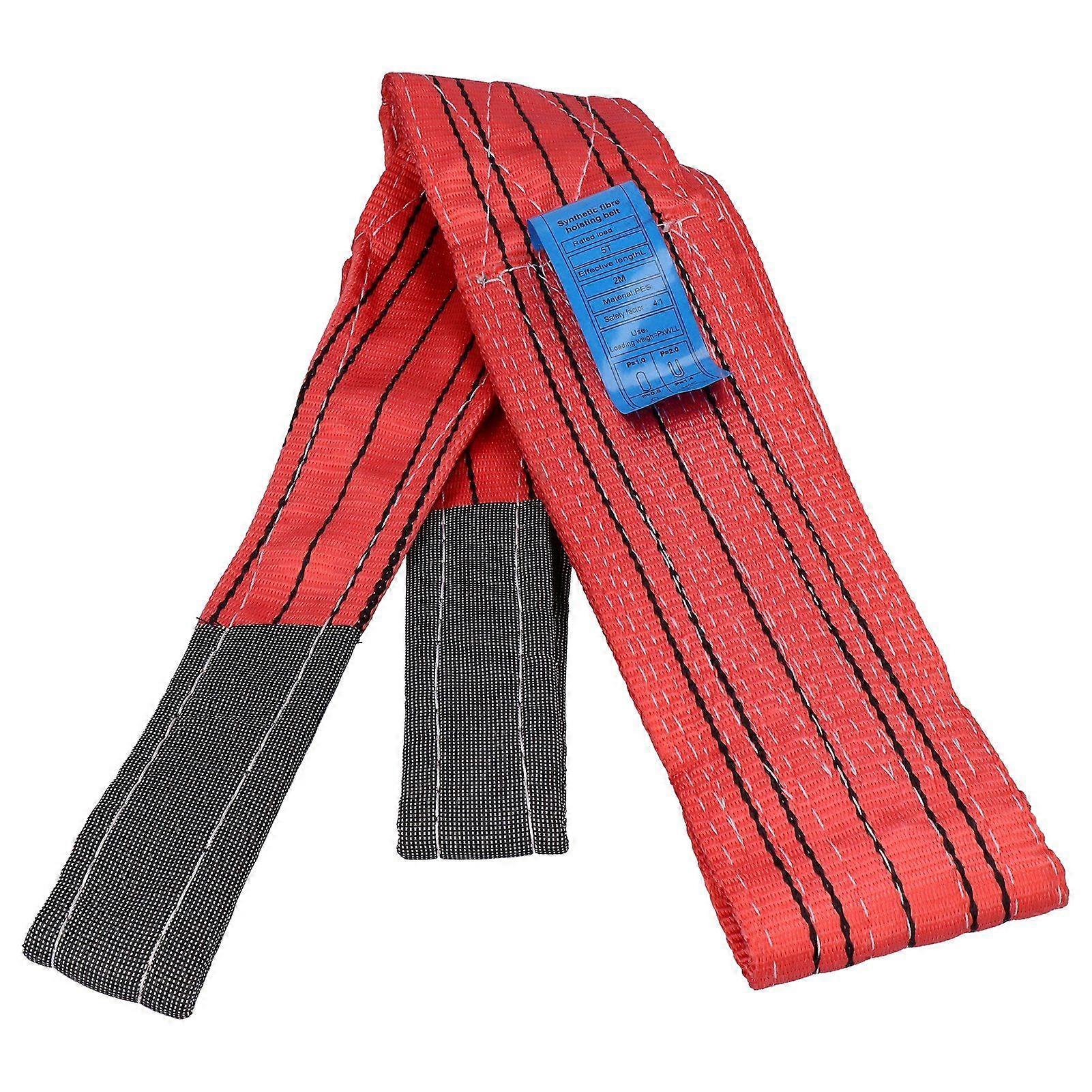 Lifting Sling Soft Hoist Webbing 5T Flat Thickened PES Strap 4.72in Width for Transportation2 Meters (6.6ft)