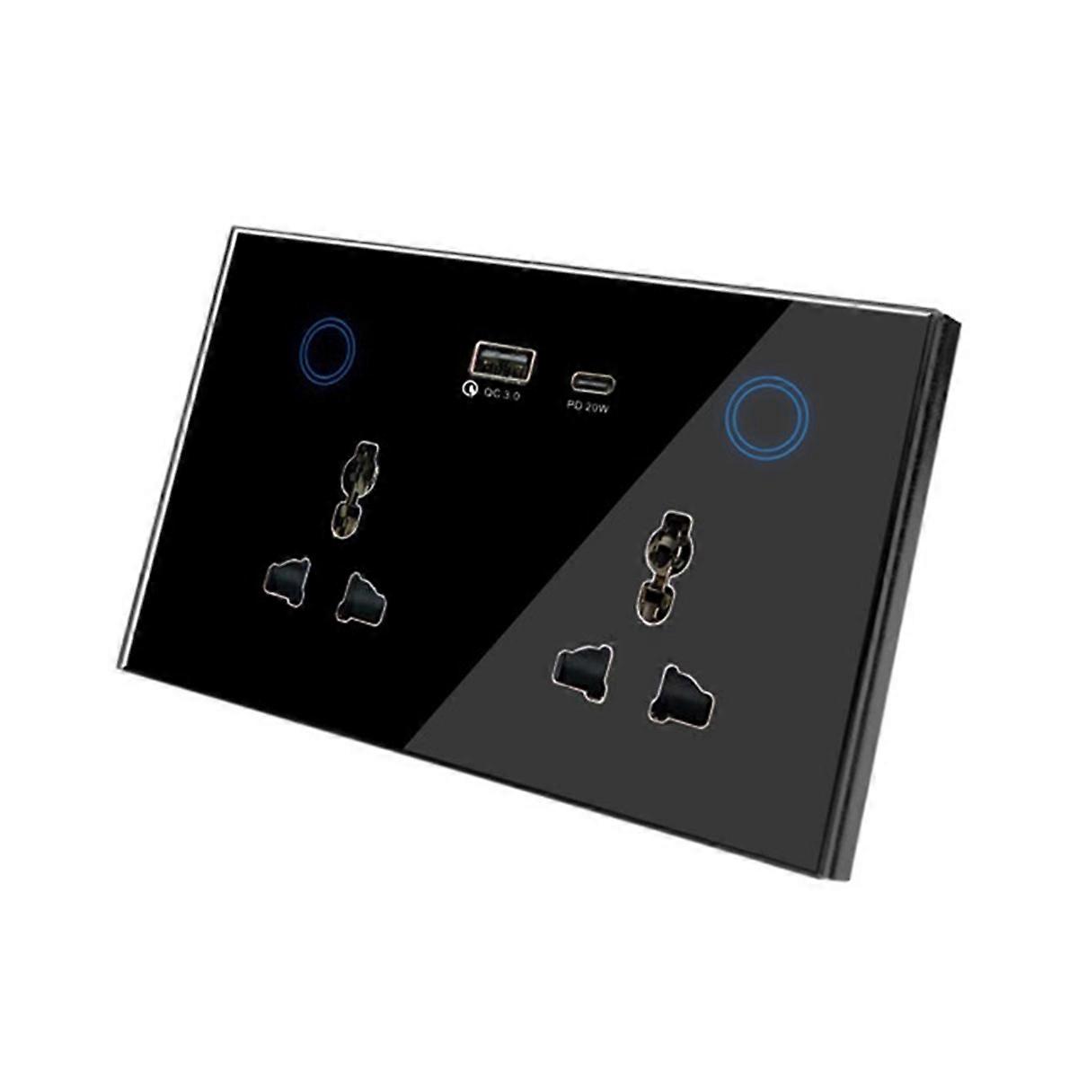 Tuya WIFI Smart Wall Socket with USB Type-C UK Smart Plug UK plug A