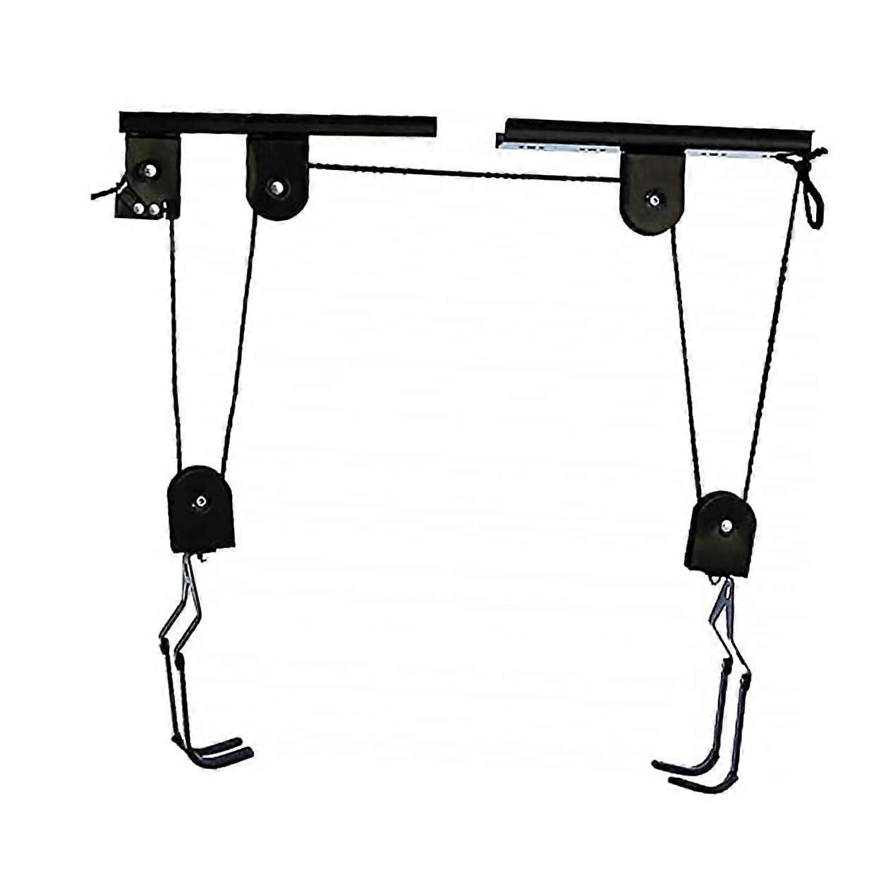 Indoor Bike Locking Mechanism Ceiling Storage Rack For Mountain Kayaks Ladders Pulley Hook System Garage Use