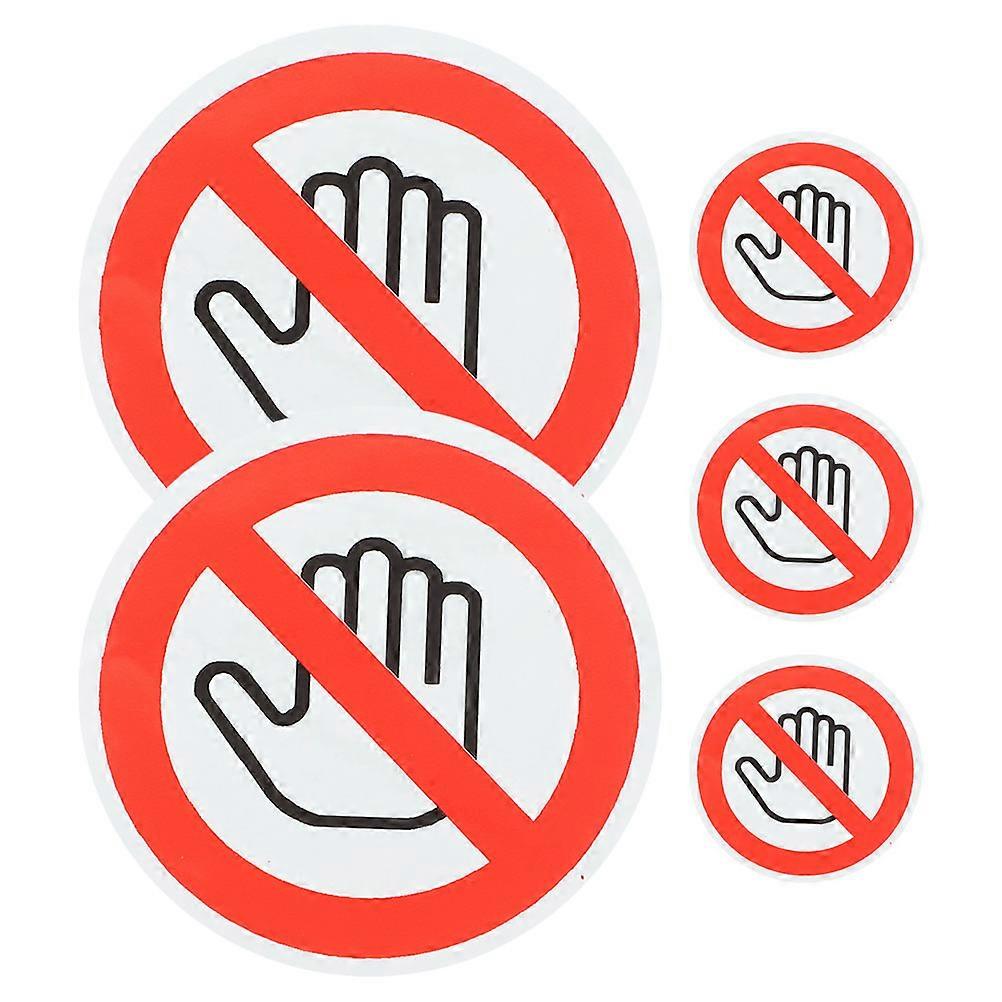 Do Not Touch Sign Safety Warning Decal for Adhesive 5 Sheets White