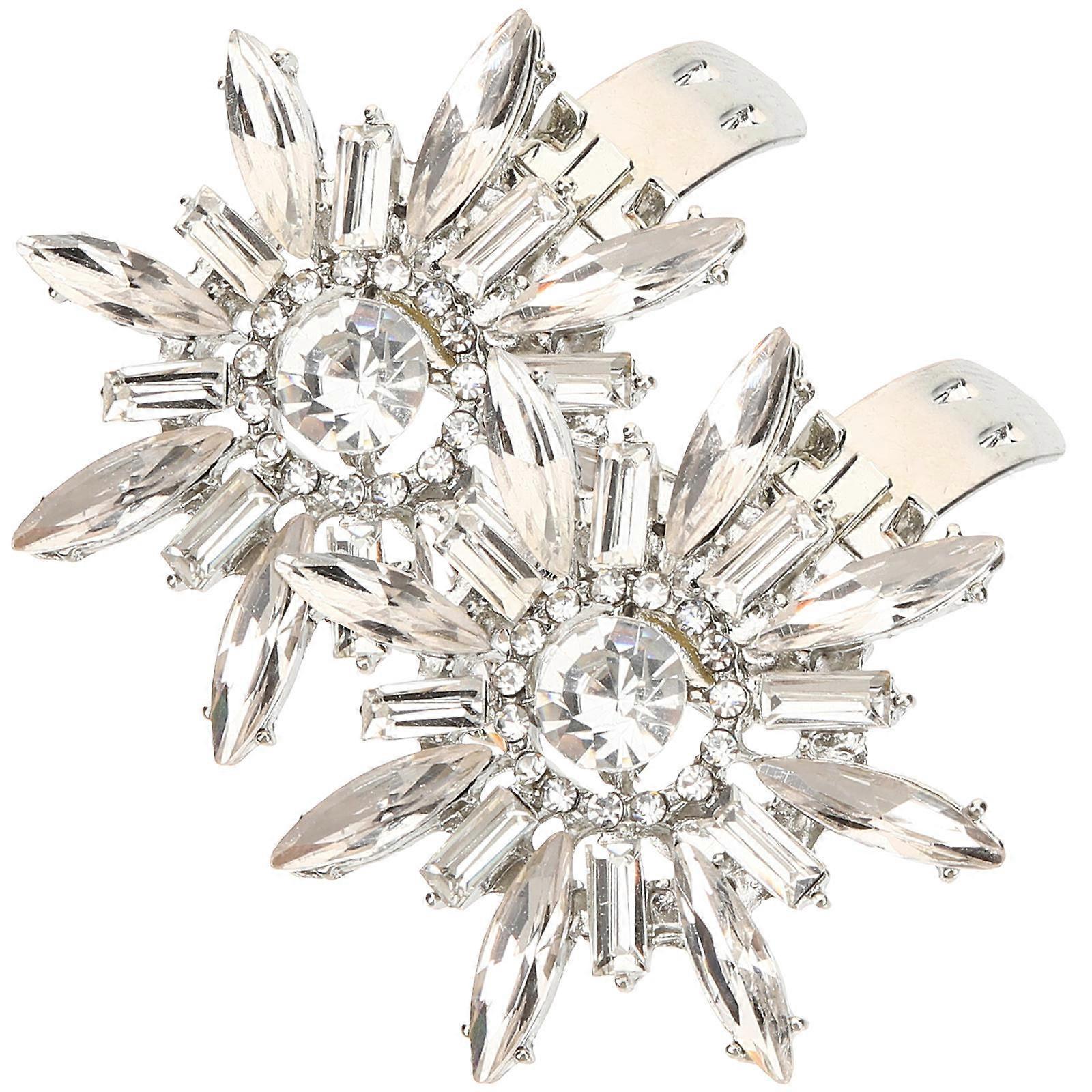Removable Shoe Clips 1Pair Transparent Alloy Shoe Accessories with Durable Sparkle for Decor