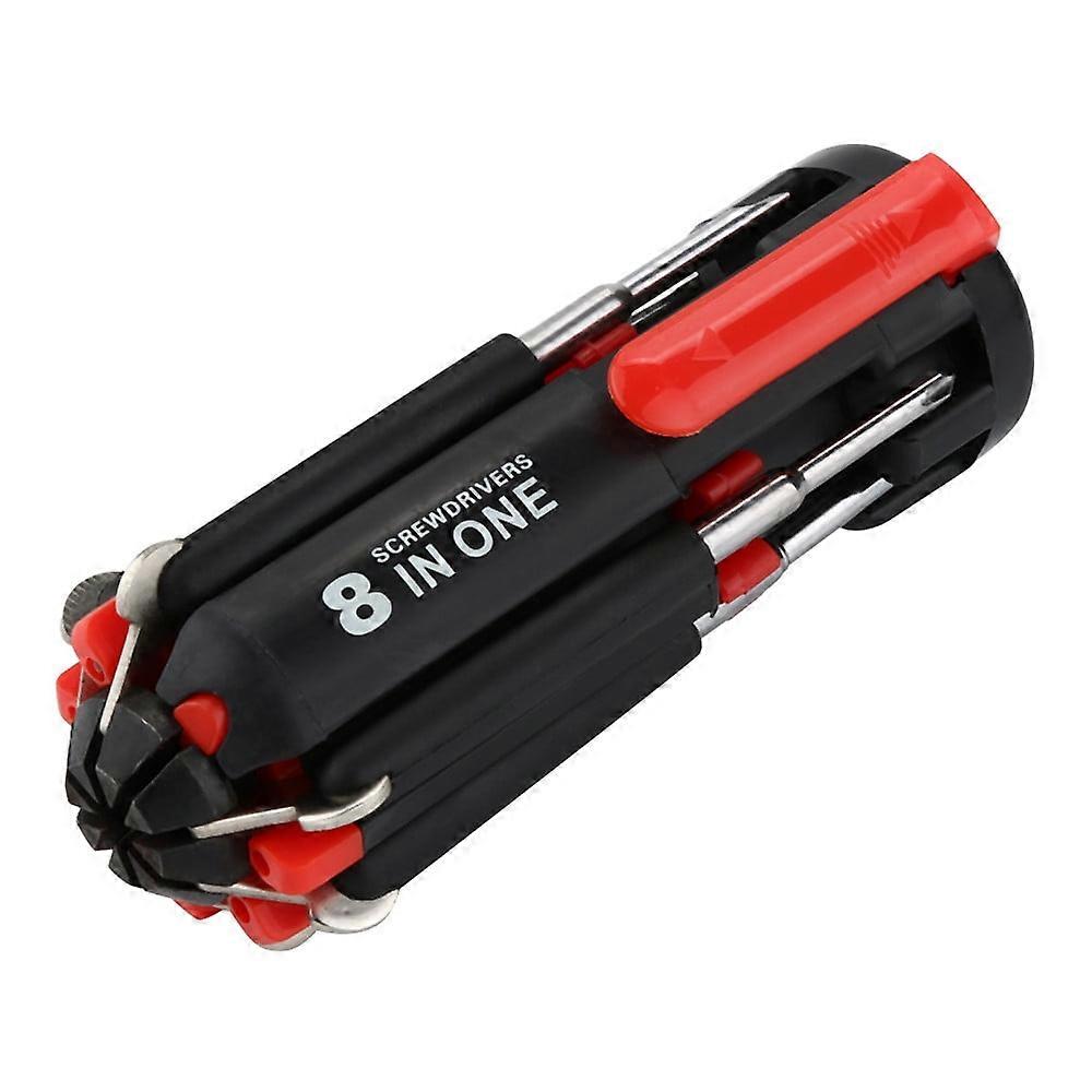 New Multi-functiona 8 in 1 Multi Screwdriver with 6 LED Torch Hand Repair Tools Home Essentials