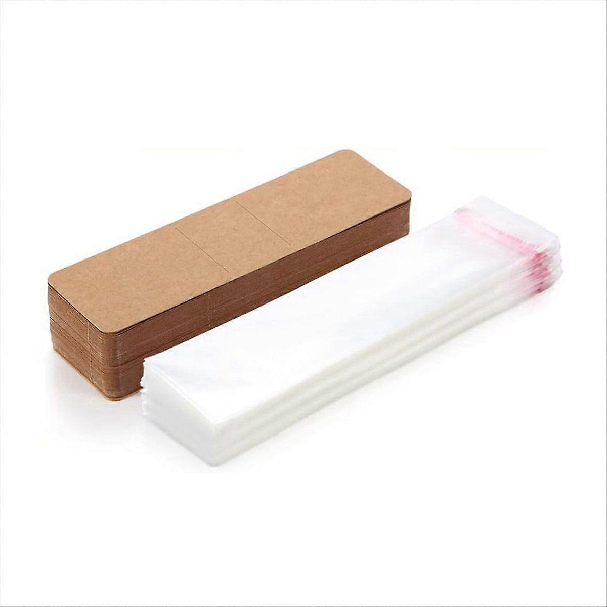 200 Pcs Bookmark Holder Set Kraft Bookmark Sleeves