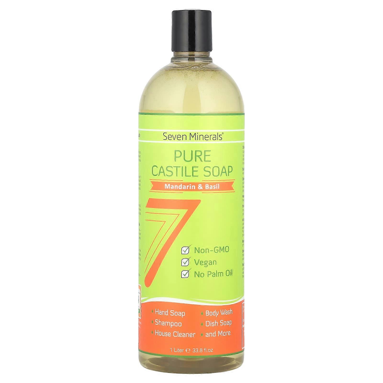 Pure Castile Soap, Mandarin & Basil, 33.8 fl oz (1 l)