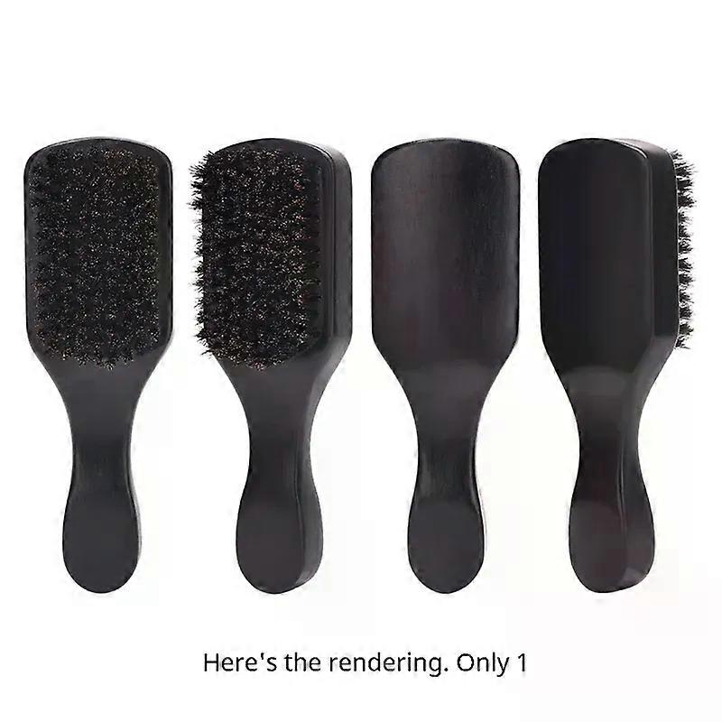 FORC-1Pcs Hair Funnel Wooden Shaving Brush The Face Baby Beard Brush Easy Install Easy To Use Black