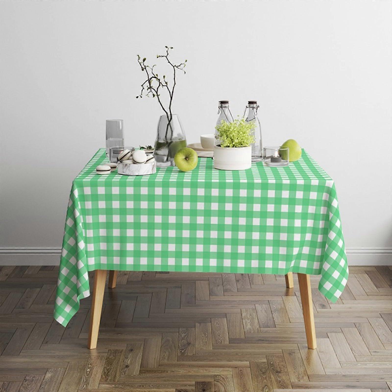 Tablecloth Rectangular 60 By 120 Centimeters Cotton Linen Blend White Machine Washable For Dining Tables