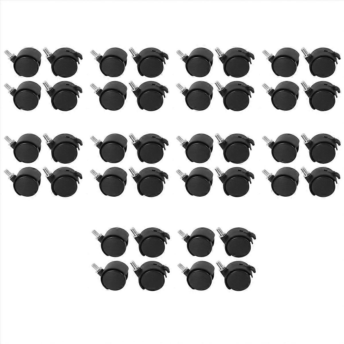 Set of 4 Screw In Caster Wheels - 2 With Lock Function