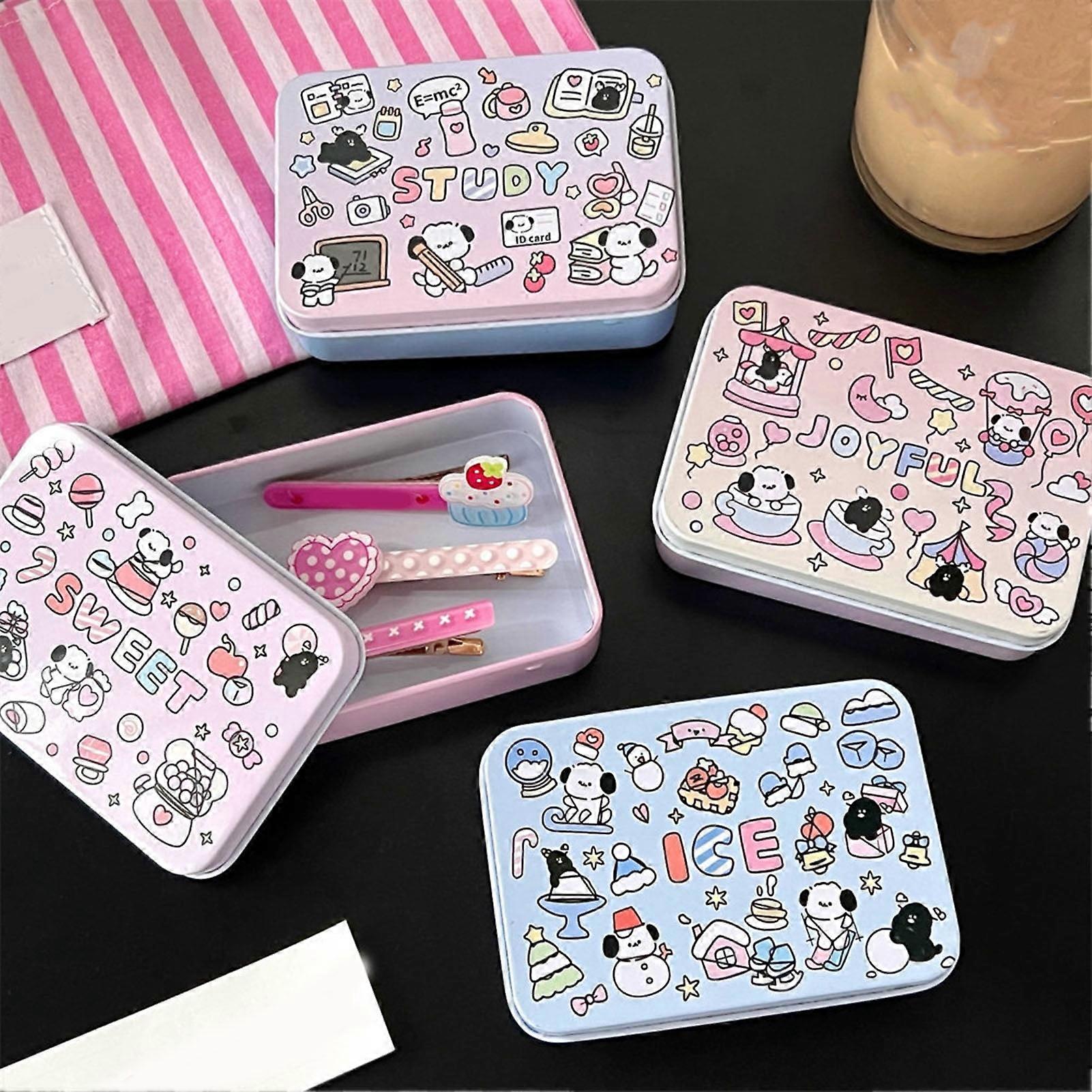 SUSUchens Storage Box Compatible with Candy, Chocolate, Biscuits Organizer, Puppy Graffiti Design, Rustproof, Jewelry Container, Style A