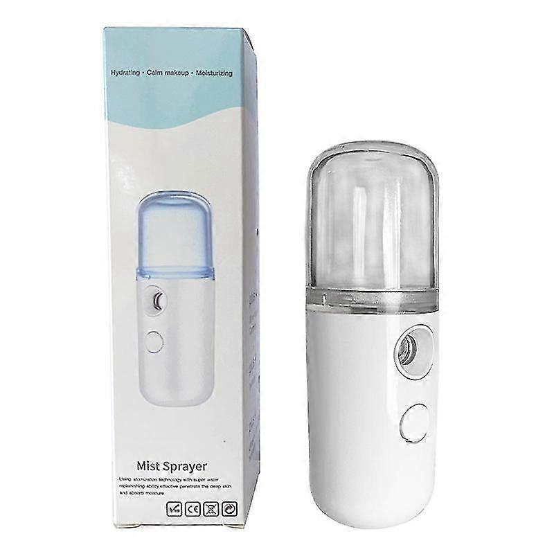 ホワイトナノミストスプレーナノフェイシャルミスターポータブルミニフェイスミストハンディスプレー噴霧アイラッシュ