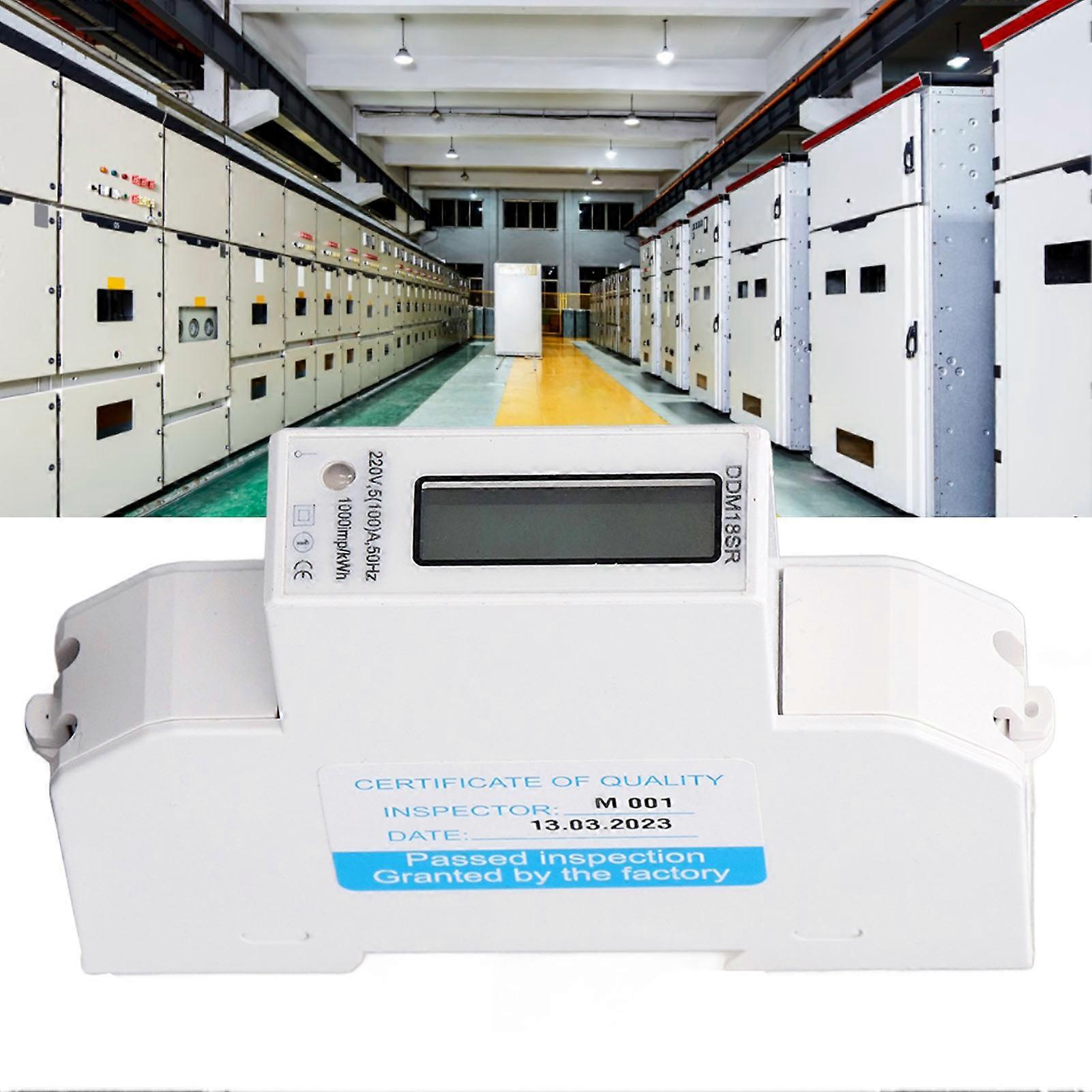 DC220V Electric Energy Meter LCD Display IP51 Waterproof Remote RS485 Single Phase Electricity Usage Monitor 5‑100A 