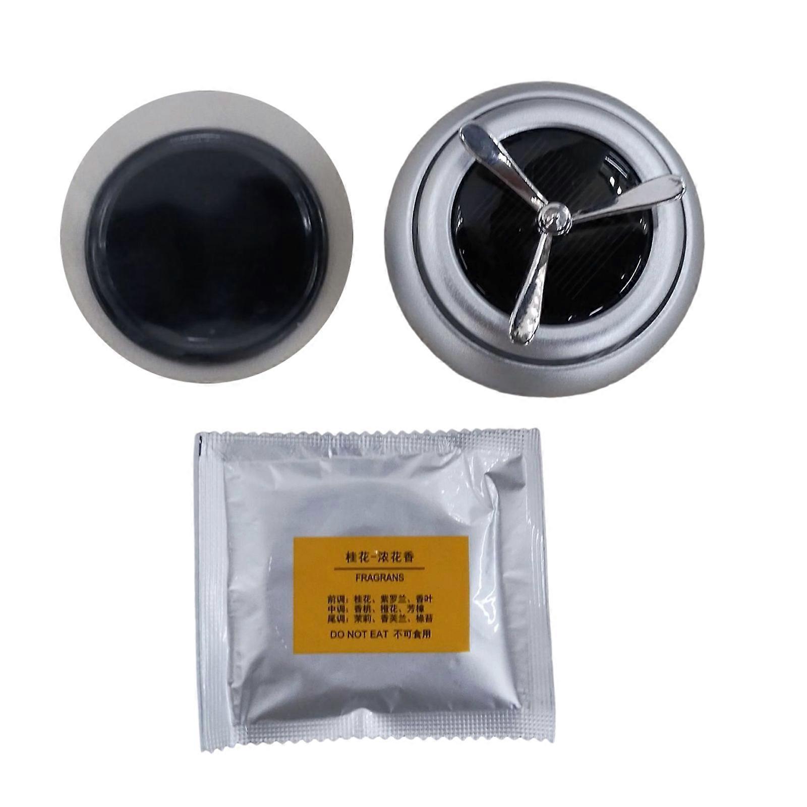 Solar Operated Rotating Vehicle Air Freshener With Natural Fragrances Metal Decors For Automotive Home Use Multicolor