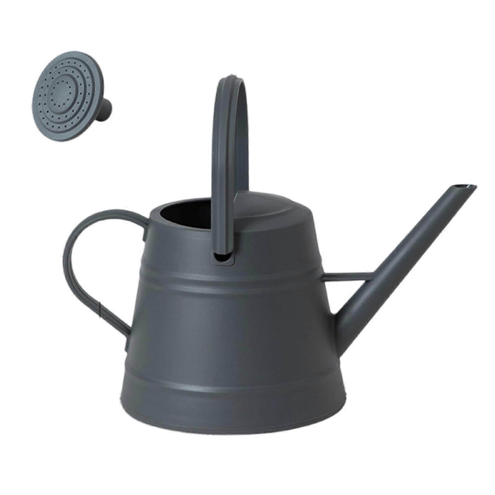 Multipurpose Outdoor Watering Container Adjustable Flows Spout Removable Sprayer Nozzle Comfort Handle For Balcony Plant  Jason Grey