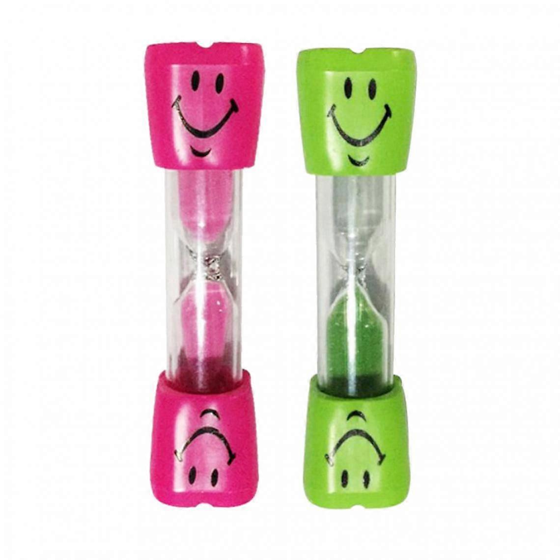 2pcs 3 Minutes Smiling Face Hourglass Hourglass Sand Timer Clock Blue+Pink