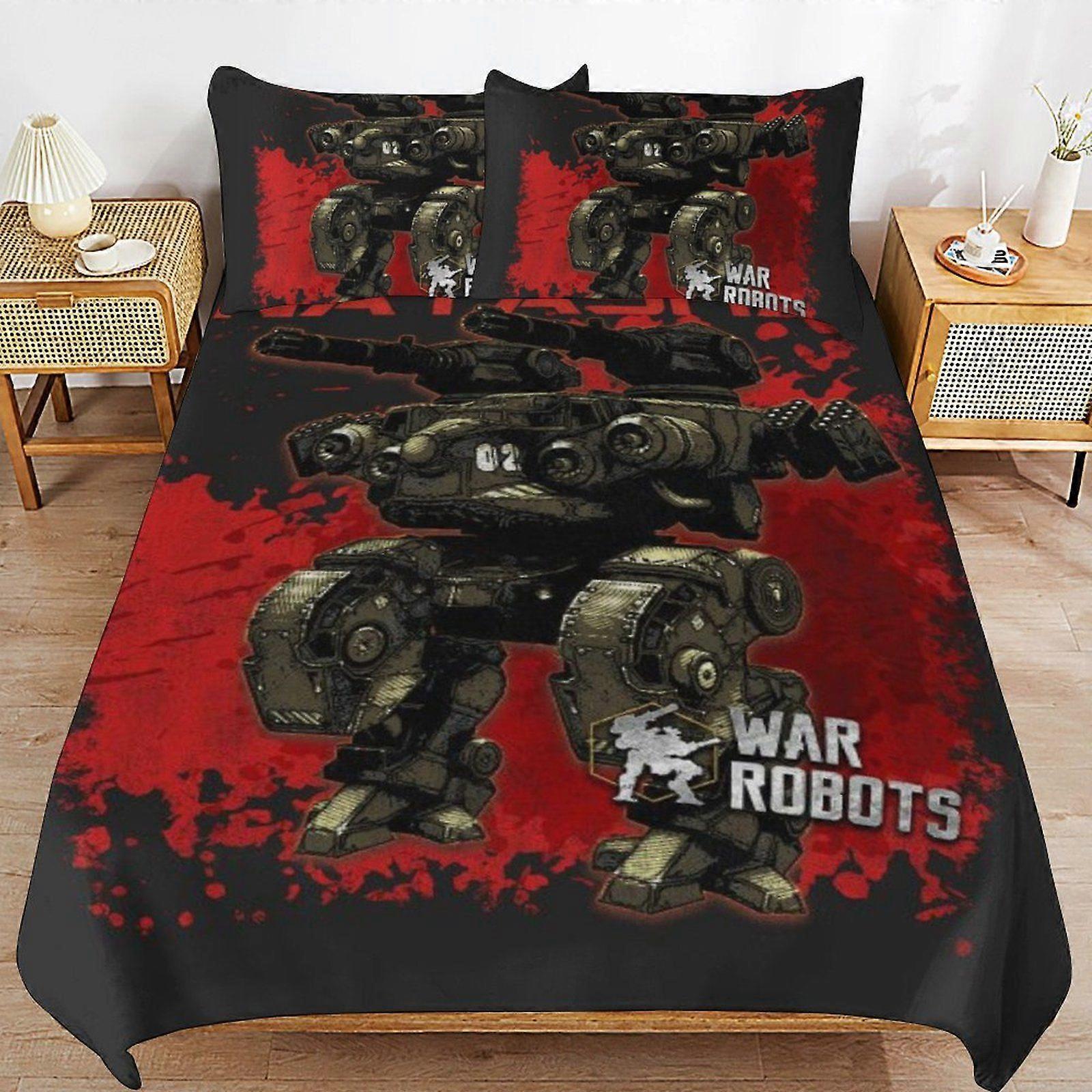 d78 War of the Robots Gentle Handling Long Use Finish Smooth Zipper Function Duvet Cover Sets Comfortable Sleep b78