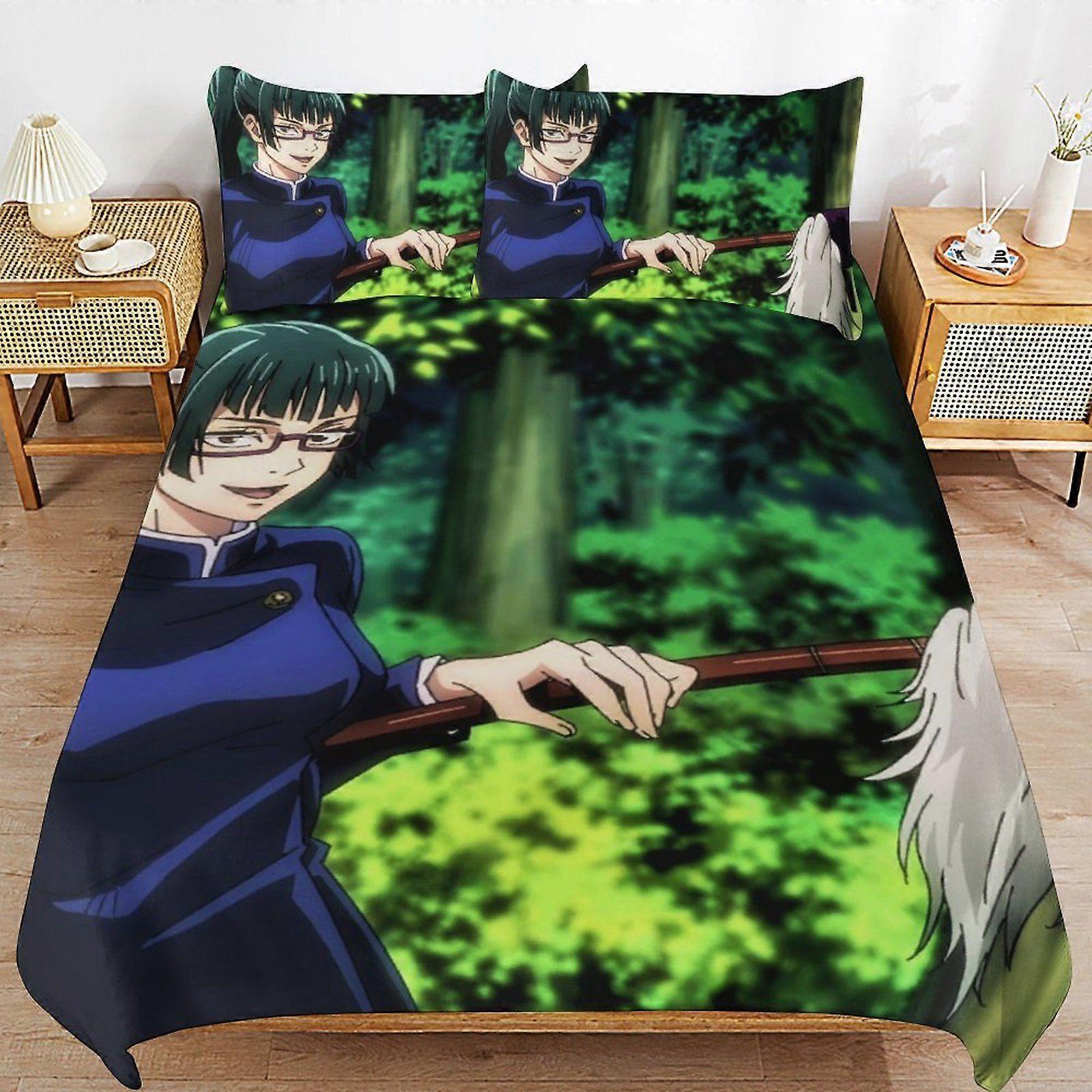 r312  Jujutsu Kaisen Durable Stitch Pattern Rest Comfort Feel Breathable Zip Fabric Duvet Cover Sets Nightly s312
