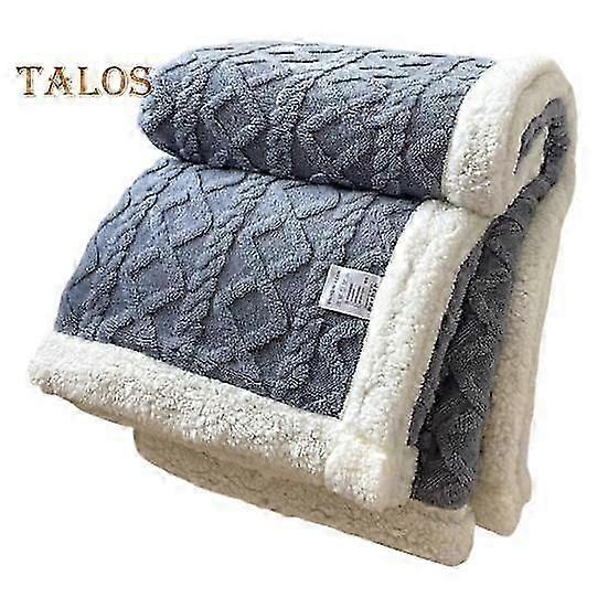 Winter Thickened Blanket Double-sided Fluff Plush Double-layer 3D Jacquard Solid Color Office Nap Dormitory Home Bed Sofa Travel Cozy Warm Blanket