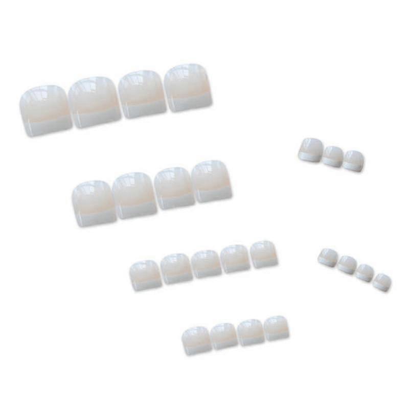 24pcs Toenails Patch Glue Type Removable Short Paragraph Nude Color Fashion