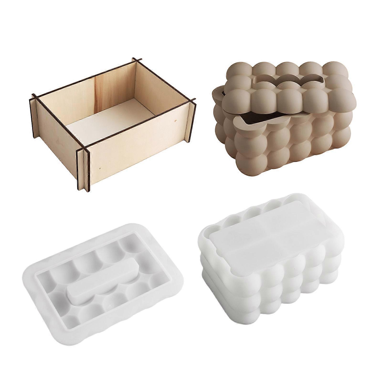 Flexible Silicone Craft Mould Set for Customes Epoxy Tissue Boxes Gift Making and Decorative Storage Solution Multicolor