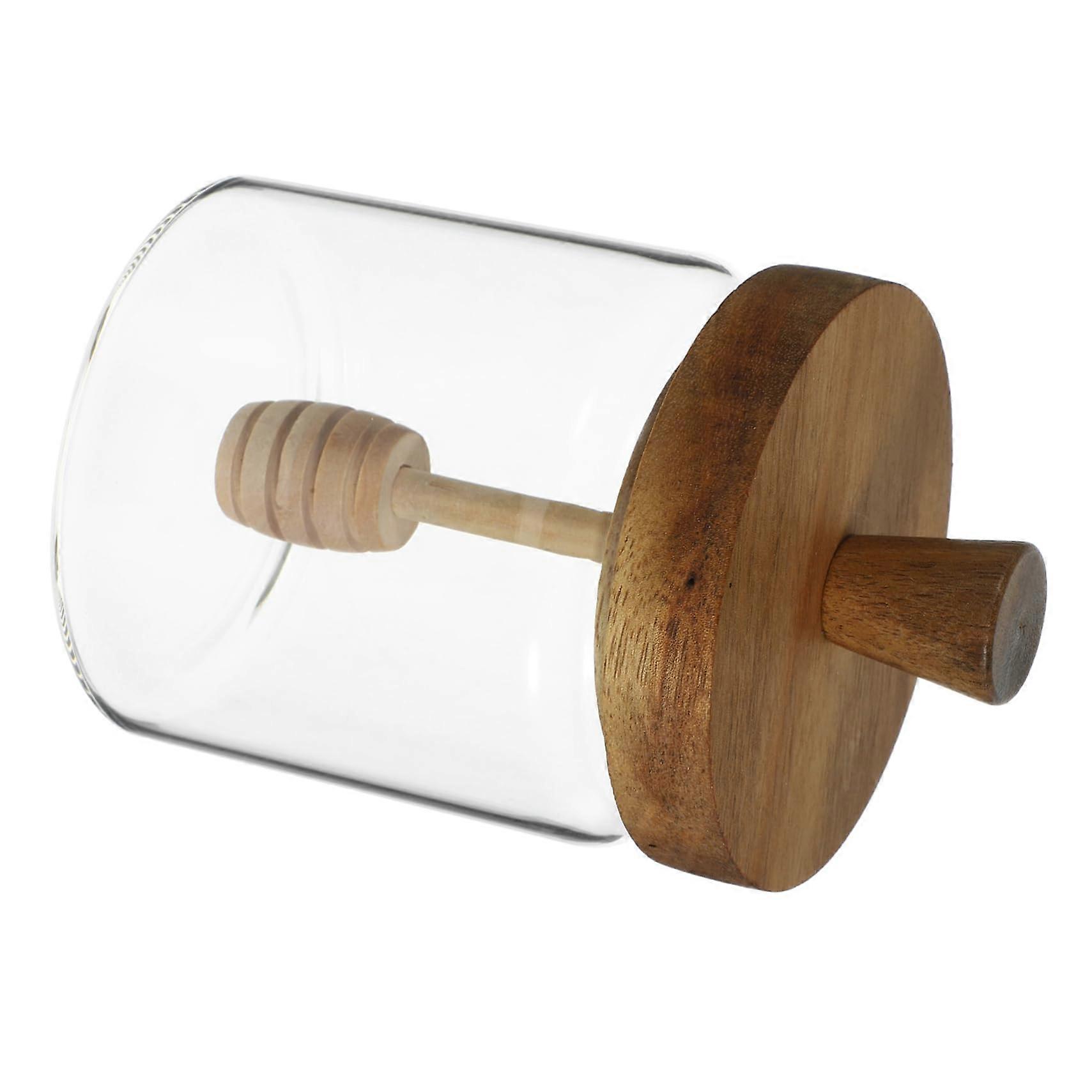 Airtight Glass Jar With Lid And Dipper For Syrup And Honey Storage, Easy Clean Kitchen Container