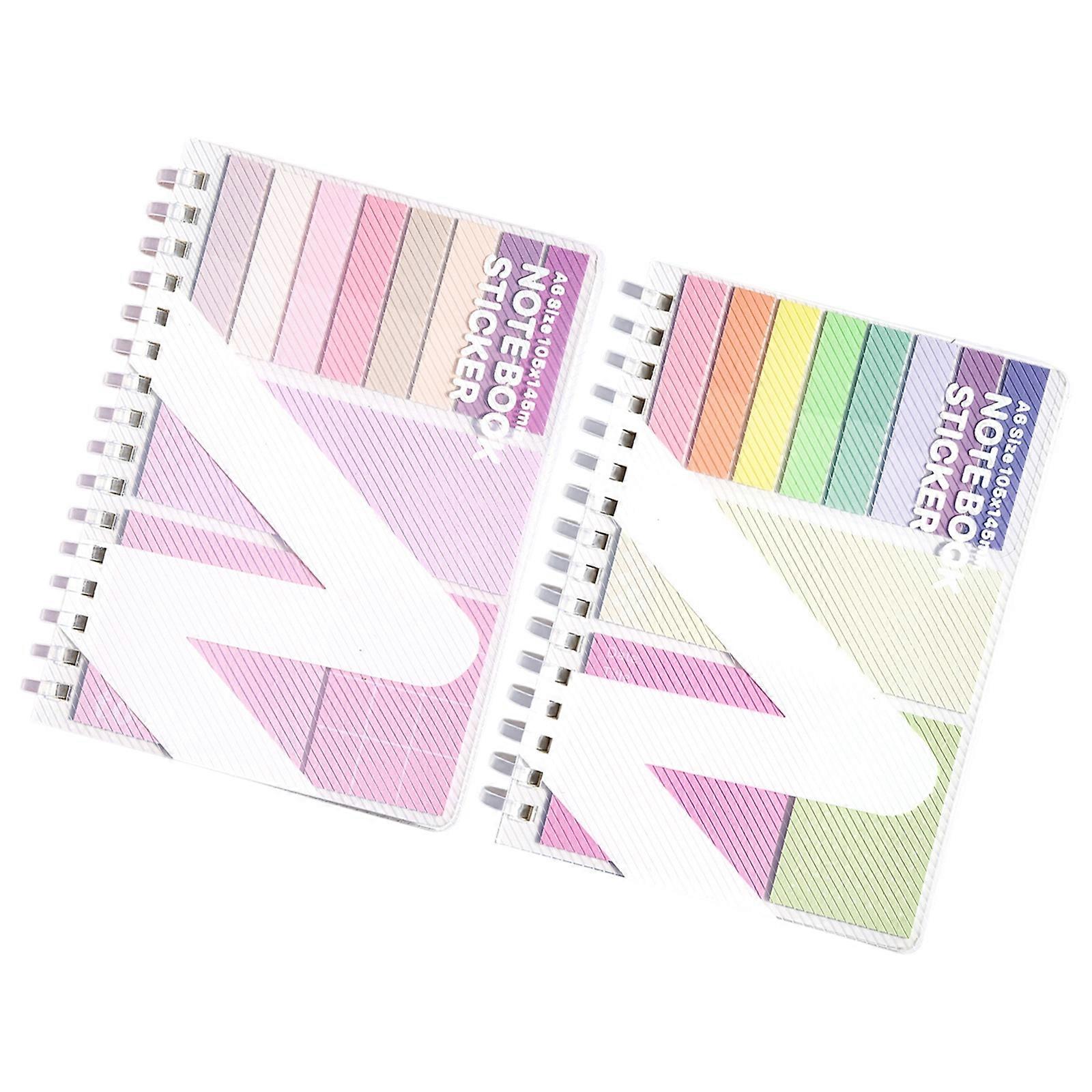 Small Lined Notebook With Adhesive Note Set Portable Refillable Notepads Colorful Adhesive Index Label for Note Taking Multicolor