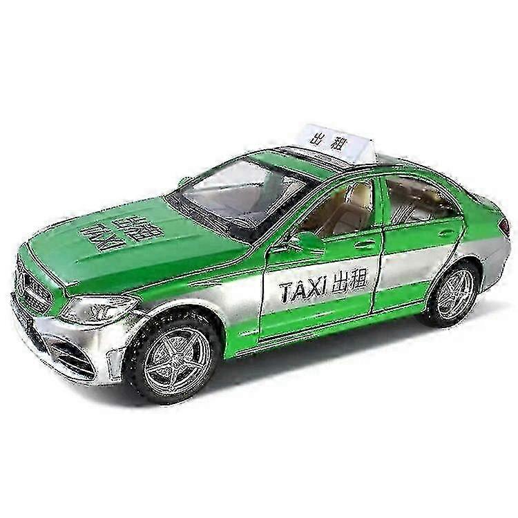 1/32 Scale Taxi C-class Car Model Toy Alloy Diecast High Simulation Vehicle With Sound Light Pull Back Collection Gifts For Boys - Ya