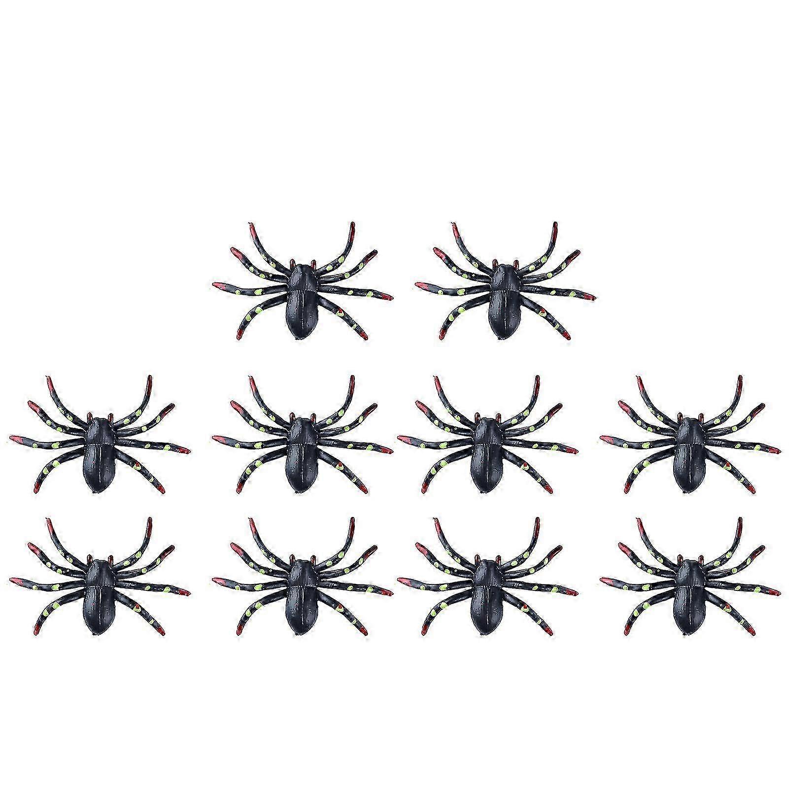 10 Pcs / ensemble Halloween Araignée artificielle effrayante Vive Horrible Durable Disposition du lieu Décorer Simulation Forme réaliste Halloween Spider Decor F T