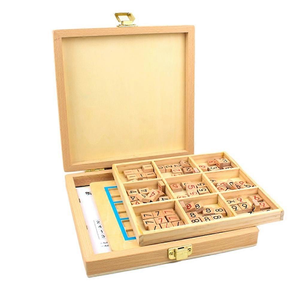 Wooden Sudoku Toy Board Game for Kids Logical Reasoning Training
