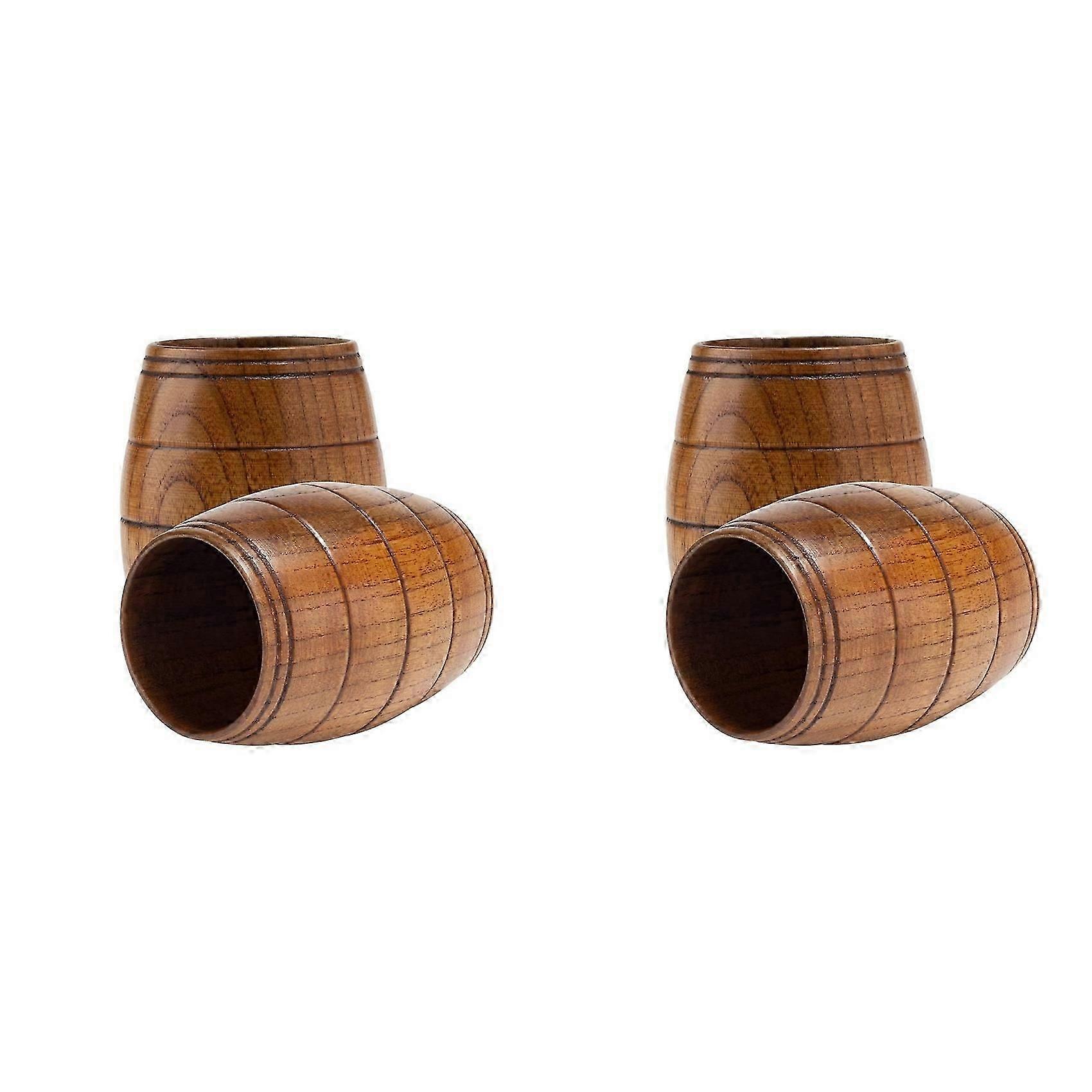 4-delat trämuggset för vin och varma drycker