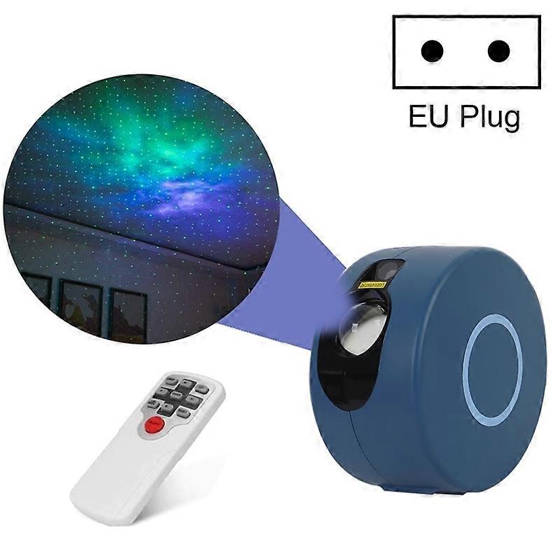 Remote Control LED Star Projection Lamp Gray Blue+EU Plug